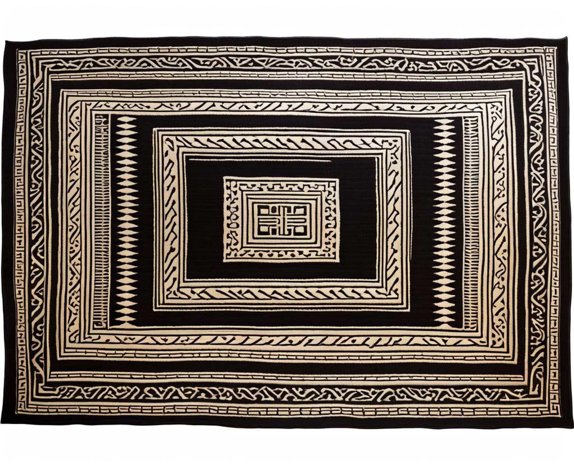 damali black and white rug