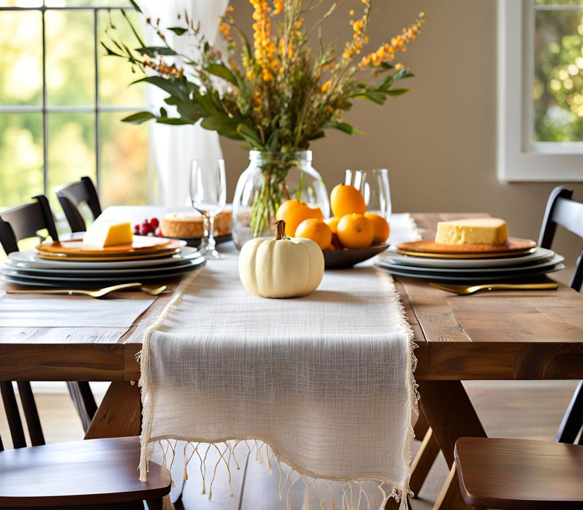 diy cheesecloth table runner