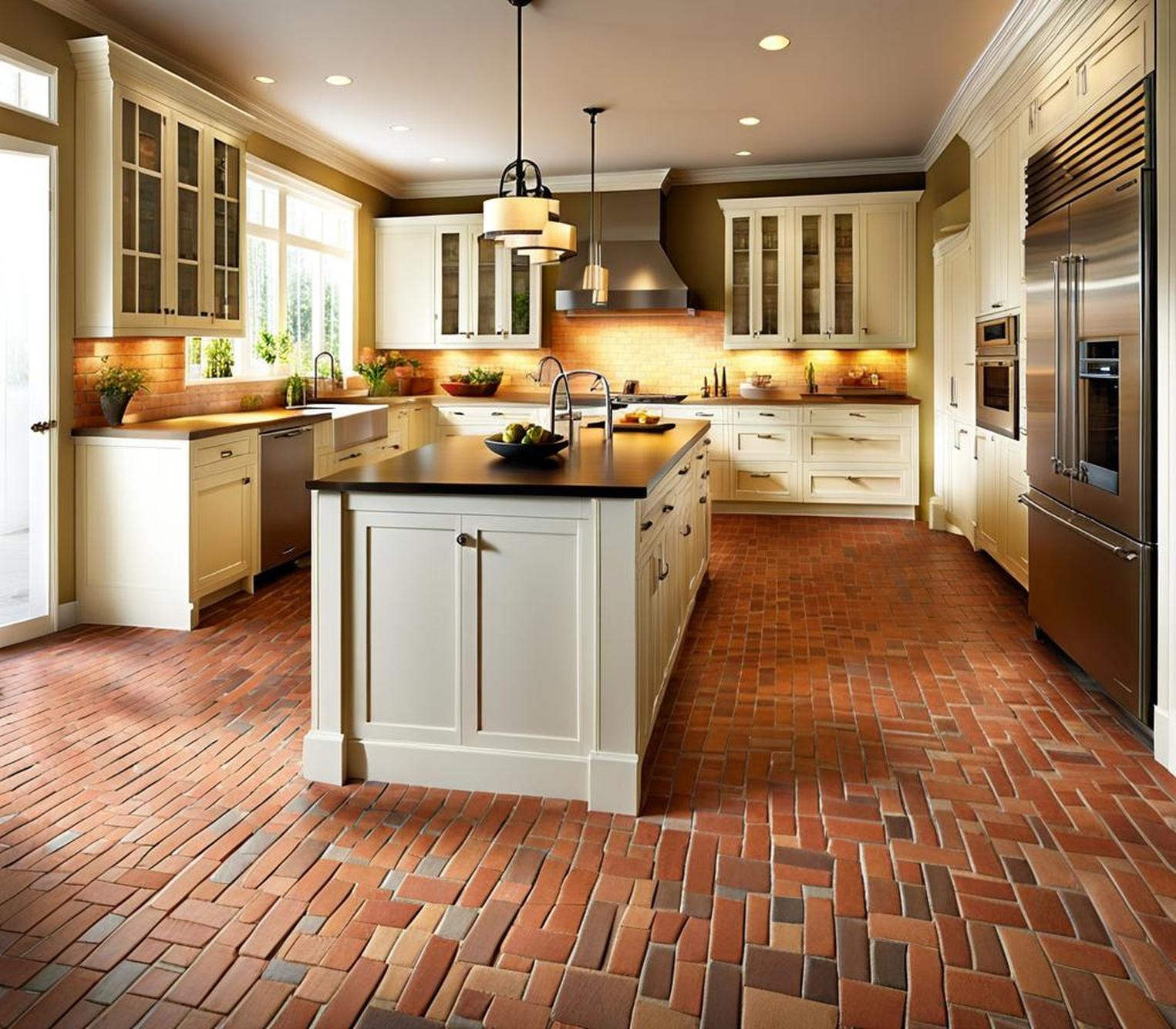 brick pavers in kitchen