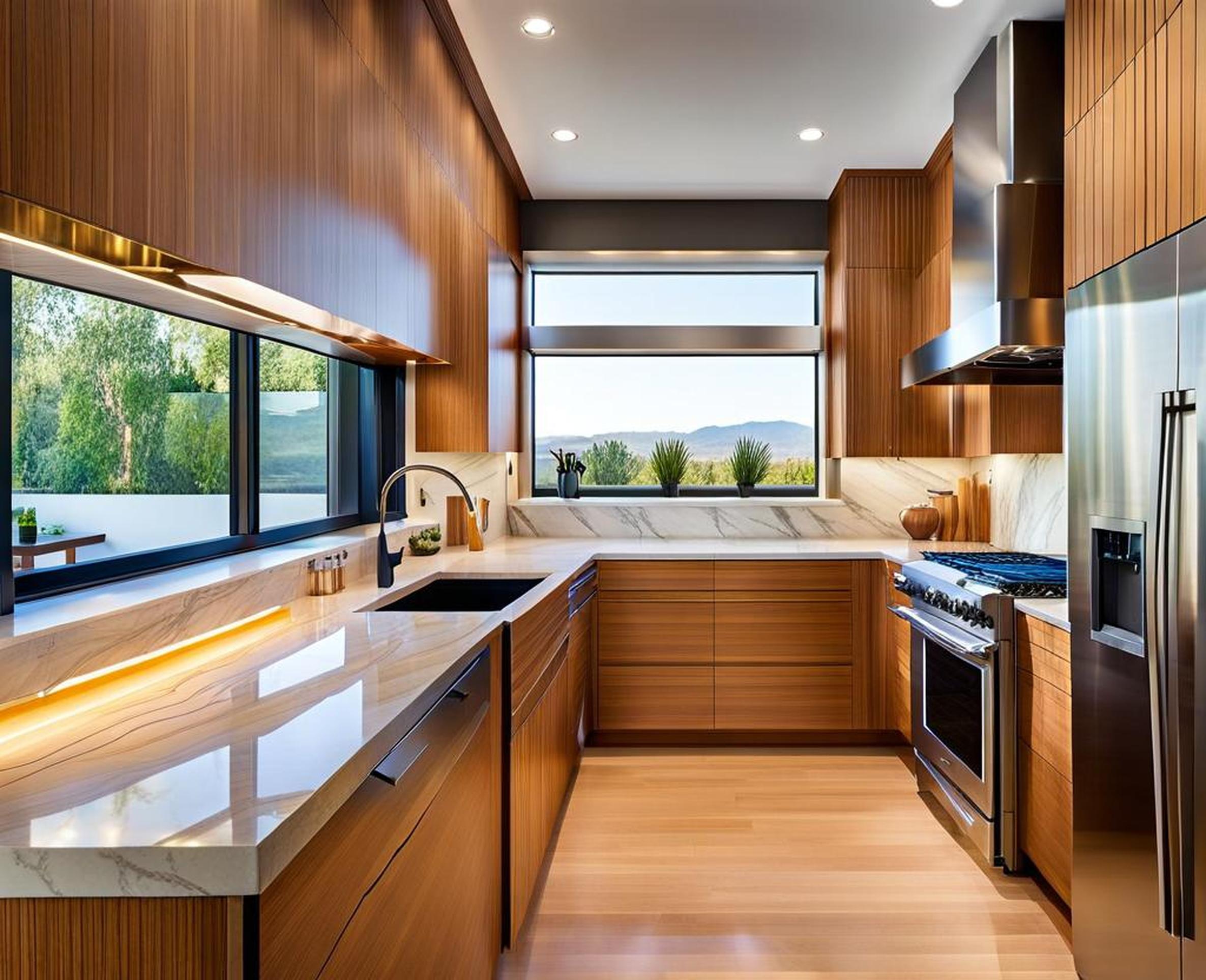 horizontal grain kitchen cabinets