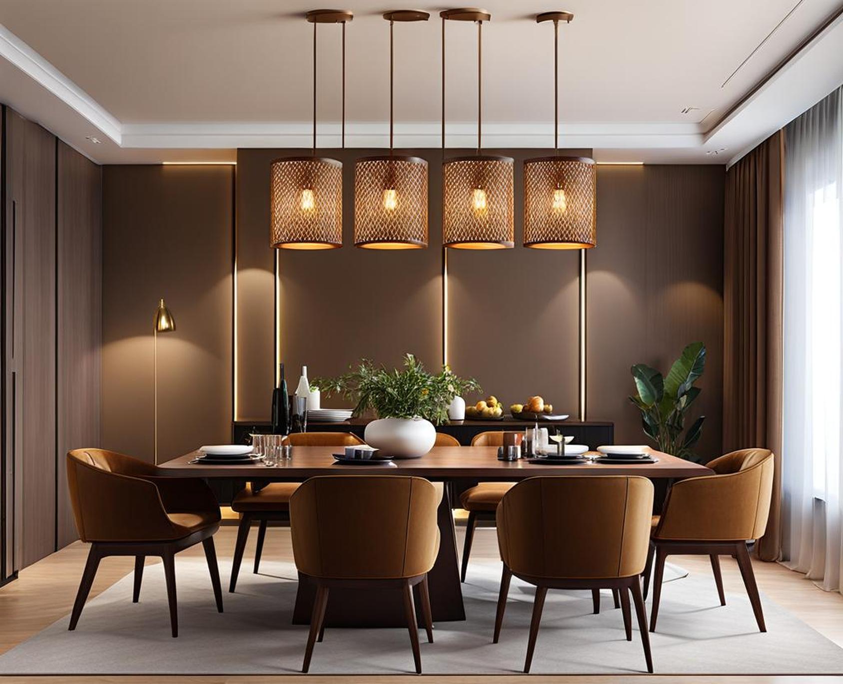brown dining room light fixtures