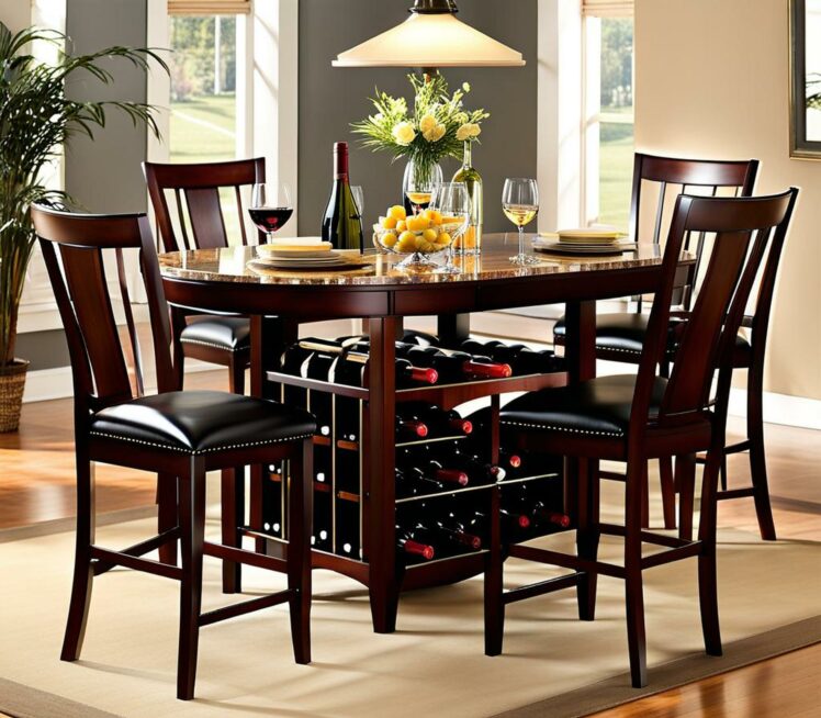 Save Floor Space with Dining Tables Featuring Underneath Wine Racks ...