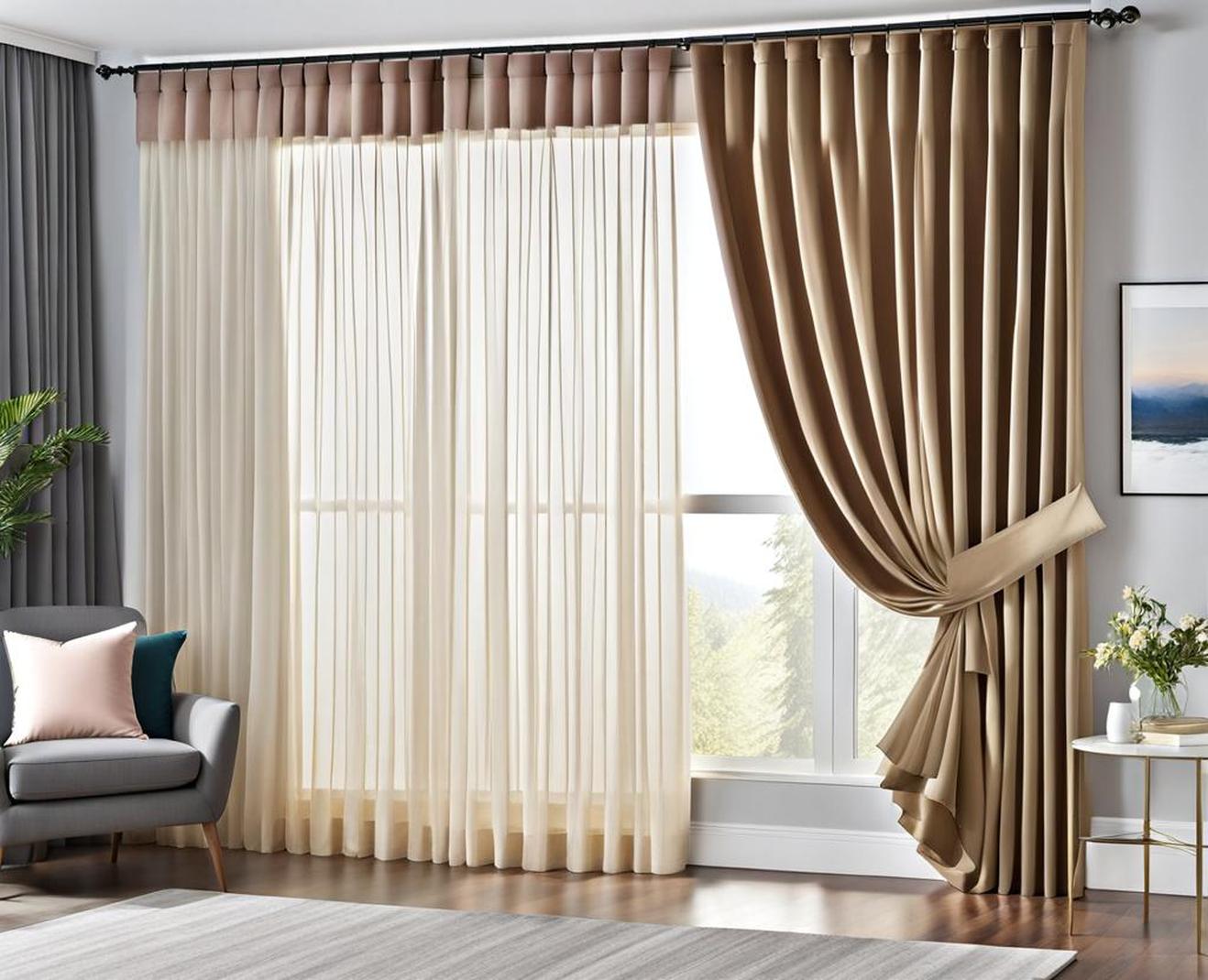 double layer curtains with sheer
