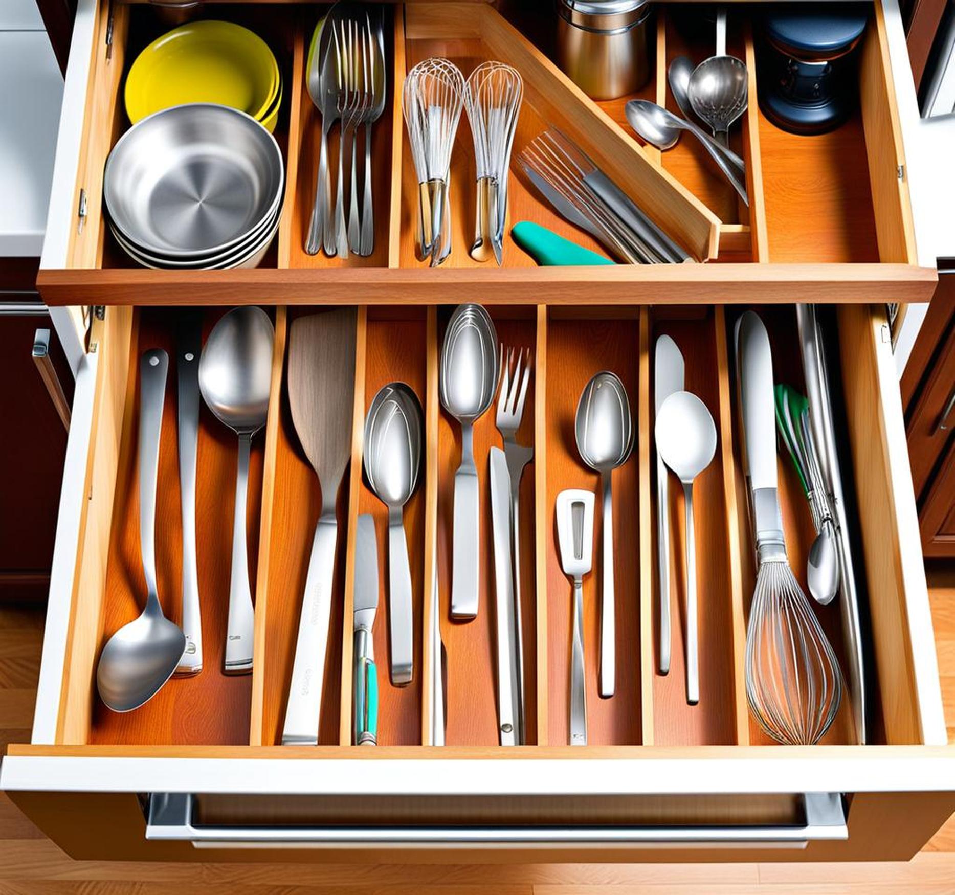 how to organize kitchen utensil drawer