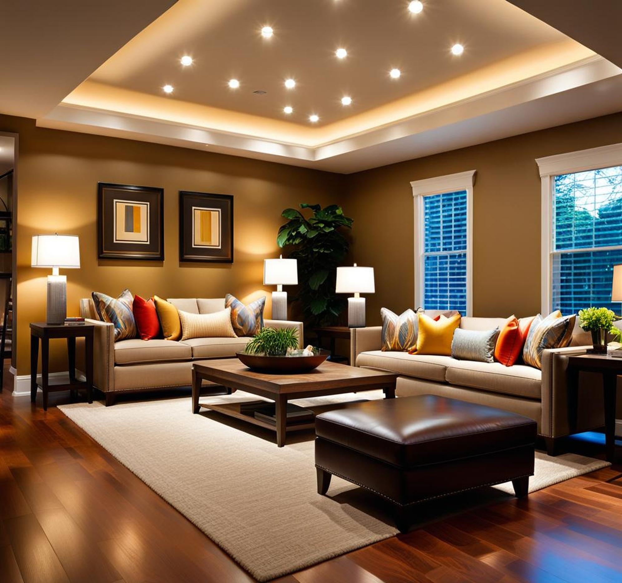 recessed lights in living room