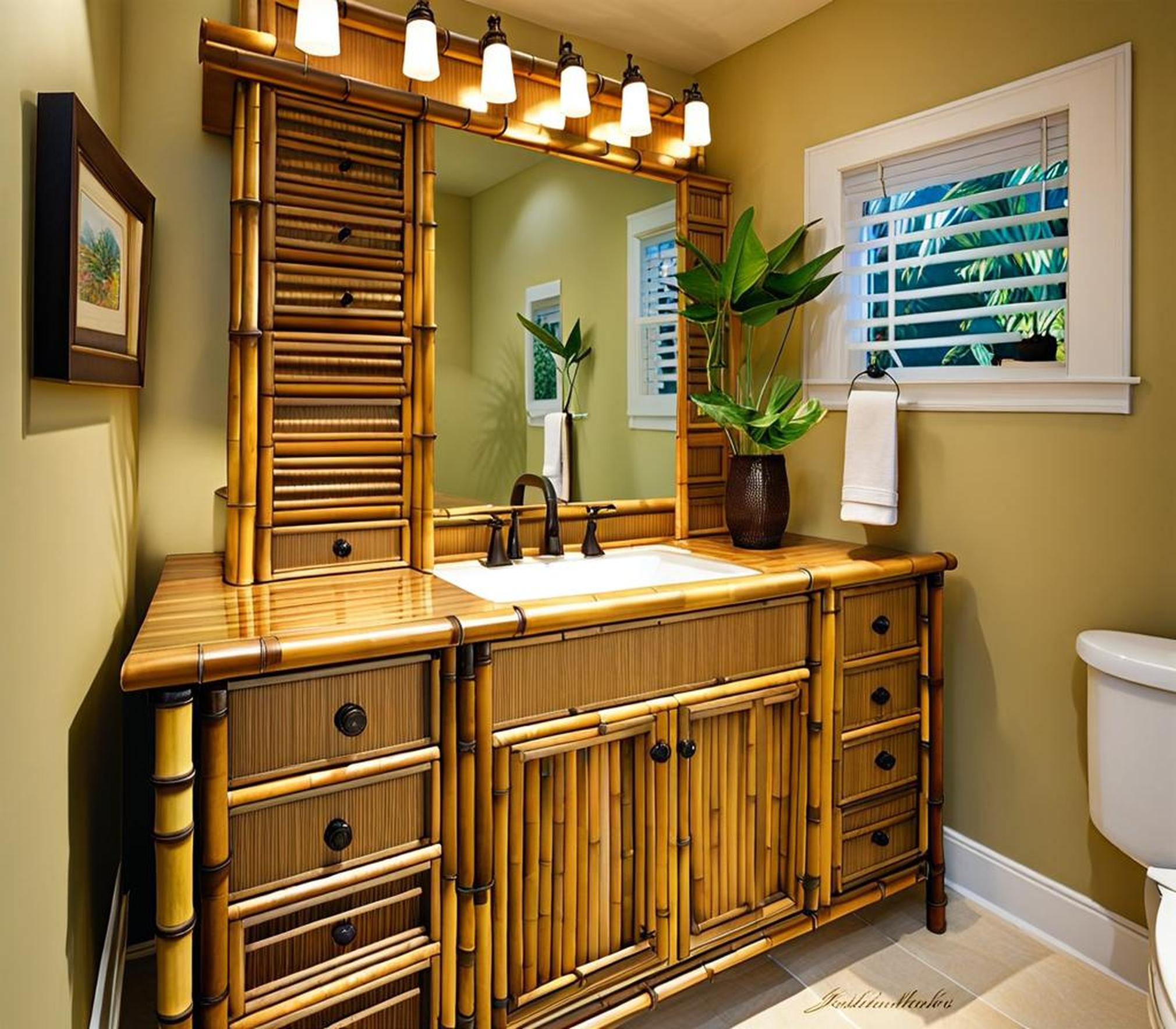 faux bamboo bathroom vanity