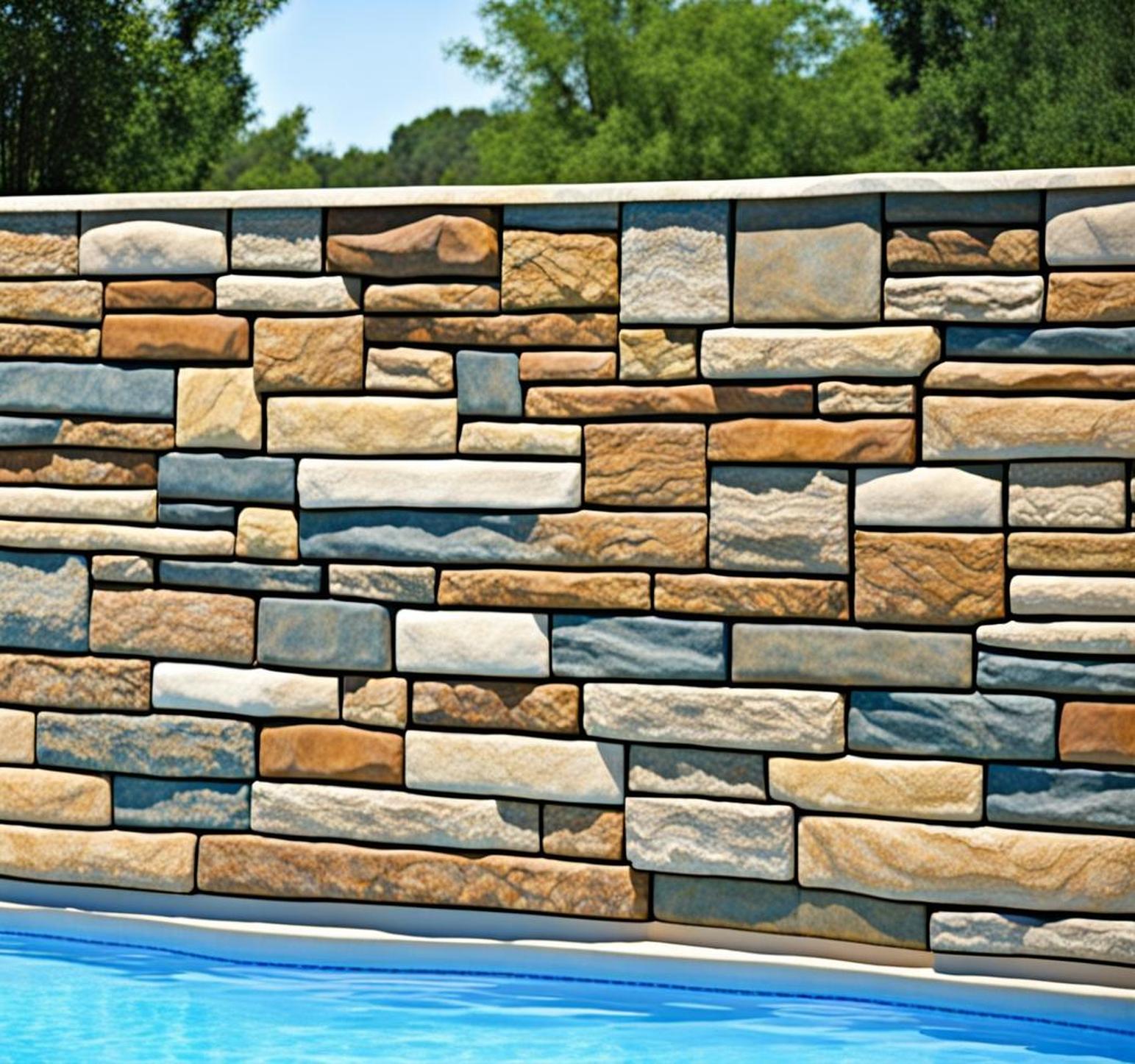 faux stone panels for above ground pool