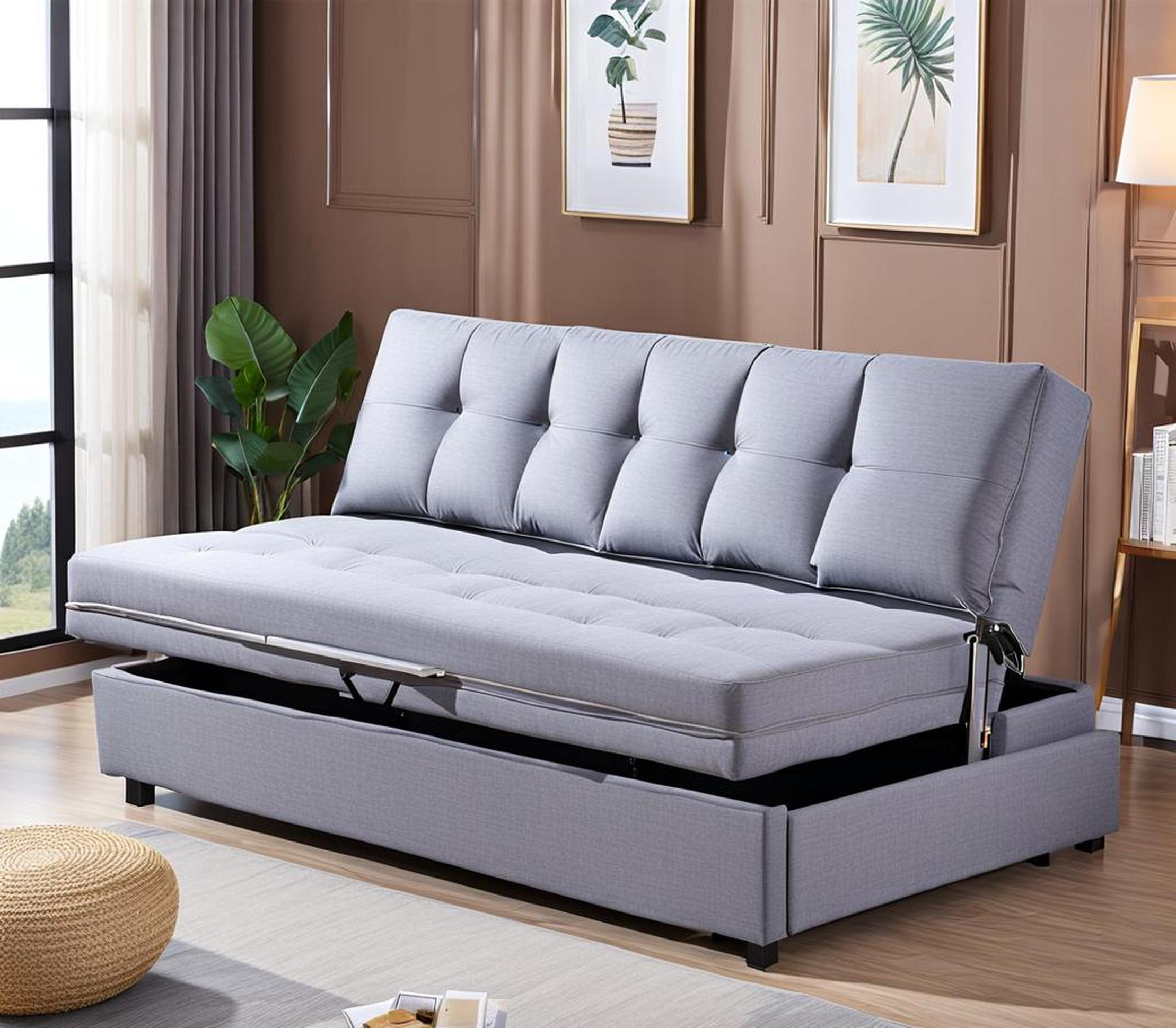 space-saving multi-purpose living room furniture modern fabric folding sofa bed