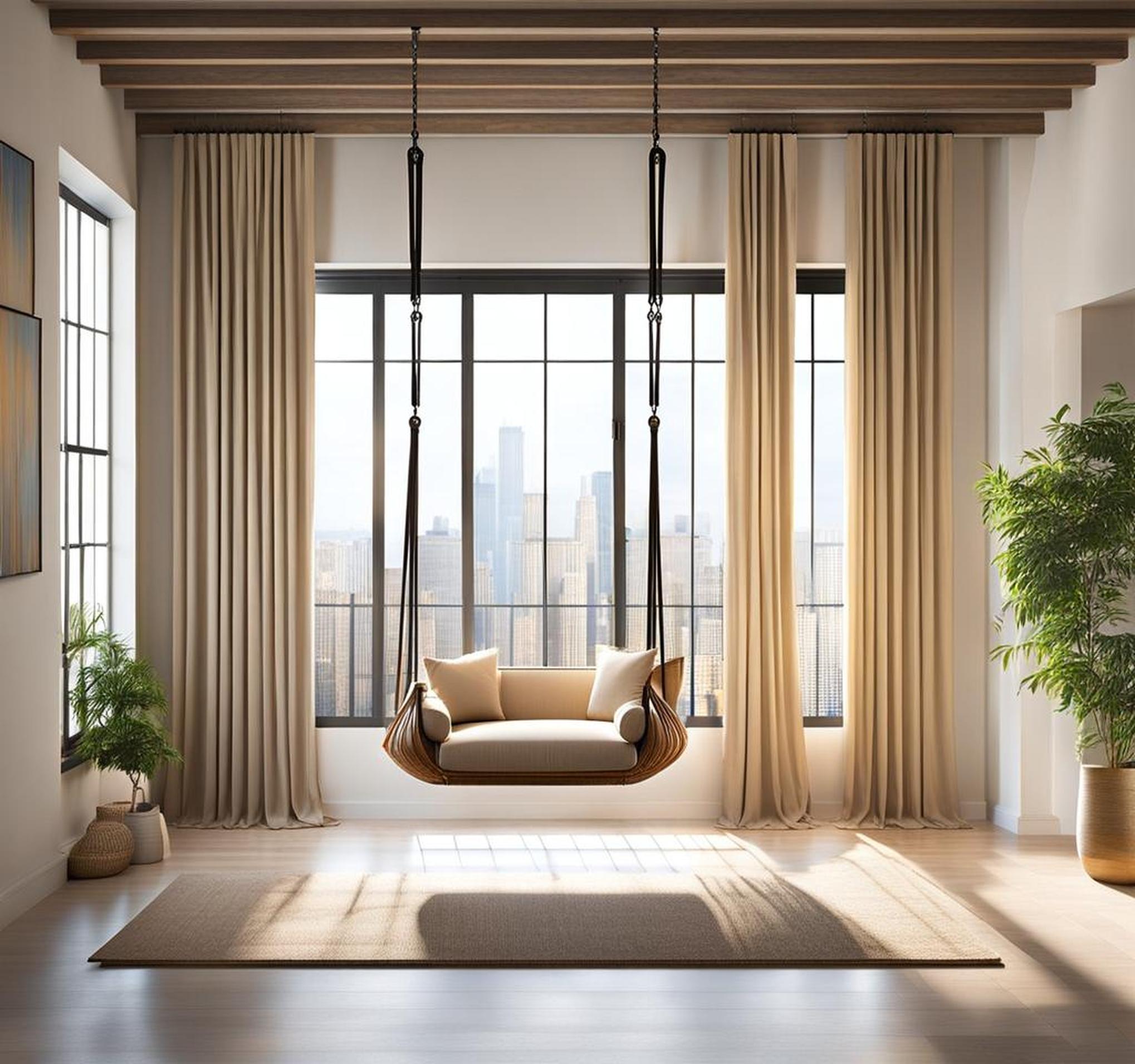 Indoor Swings Bring Breezy Relaxation to City Living Rooms