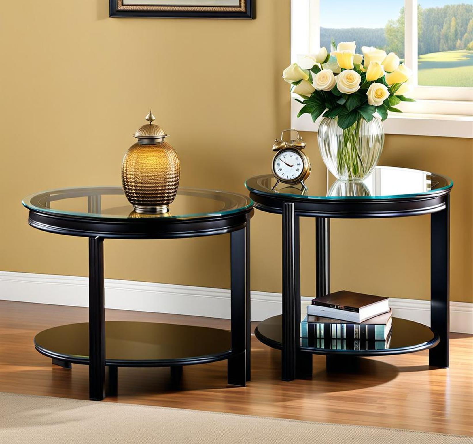 glass top end tables for living room