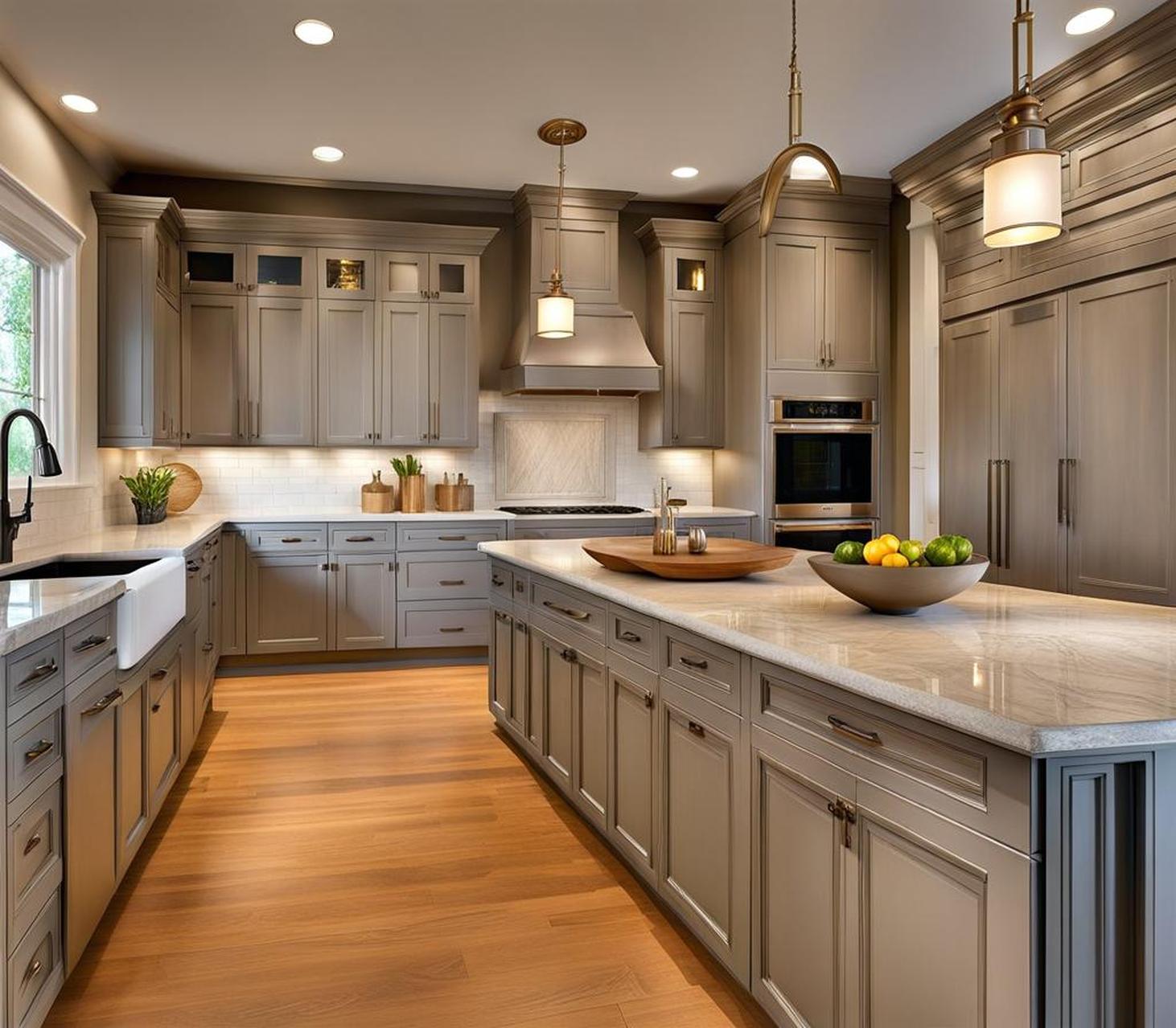 grey whitewash kitchen cabinets