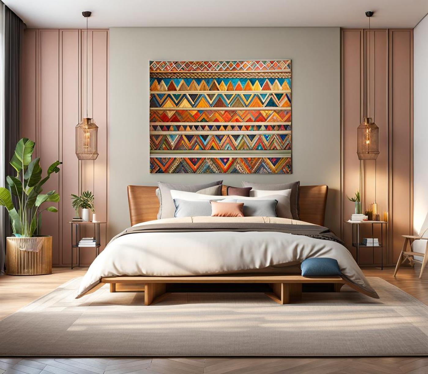 Clever Ways Horizontal Decor Transforms Your Bedroom: Macrame, Geometric Prints & More