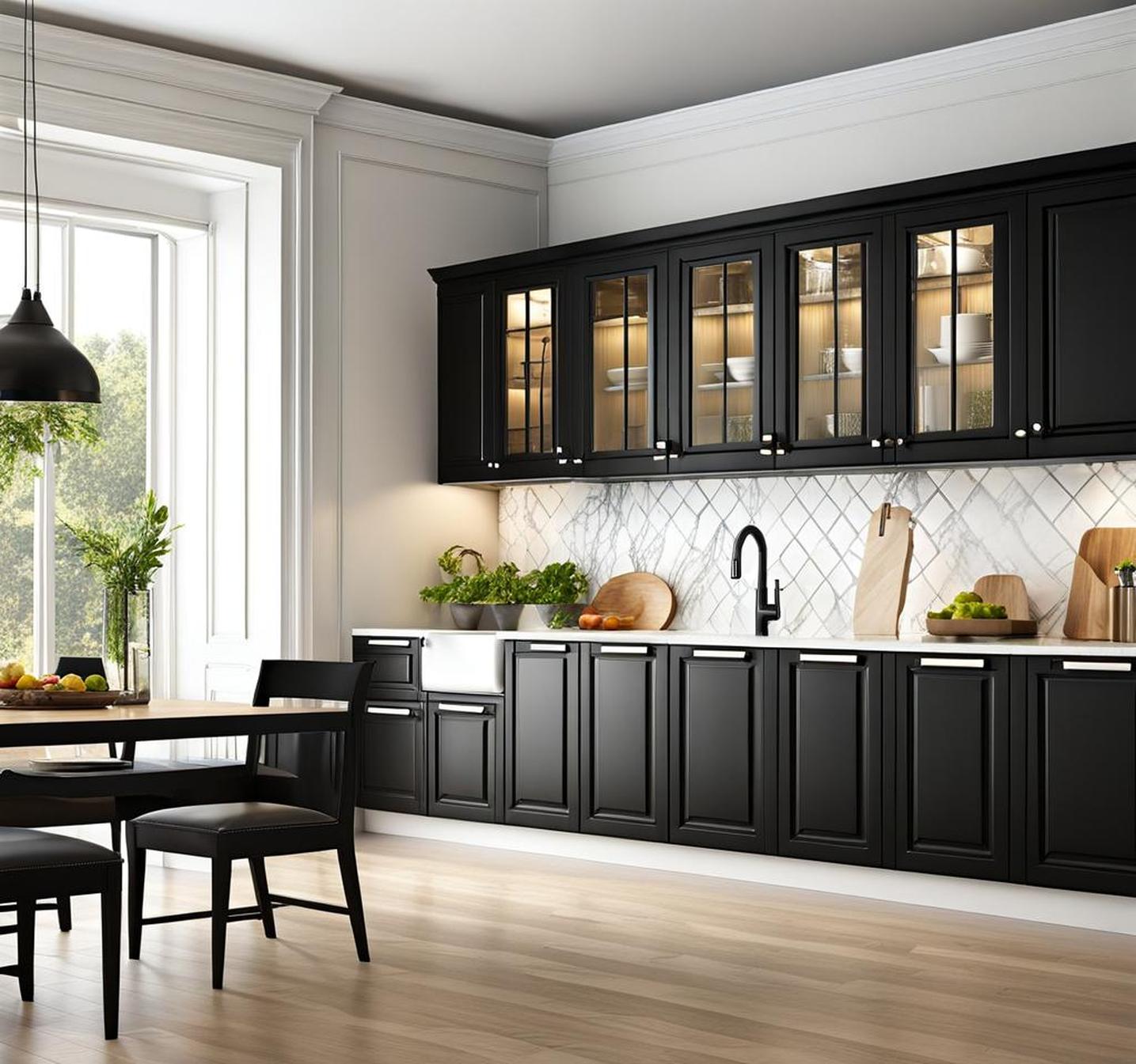 Modernize Your Kitchen Space With Sleek Black and White Cabinets