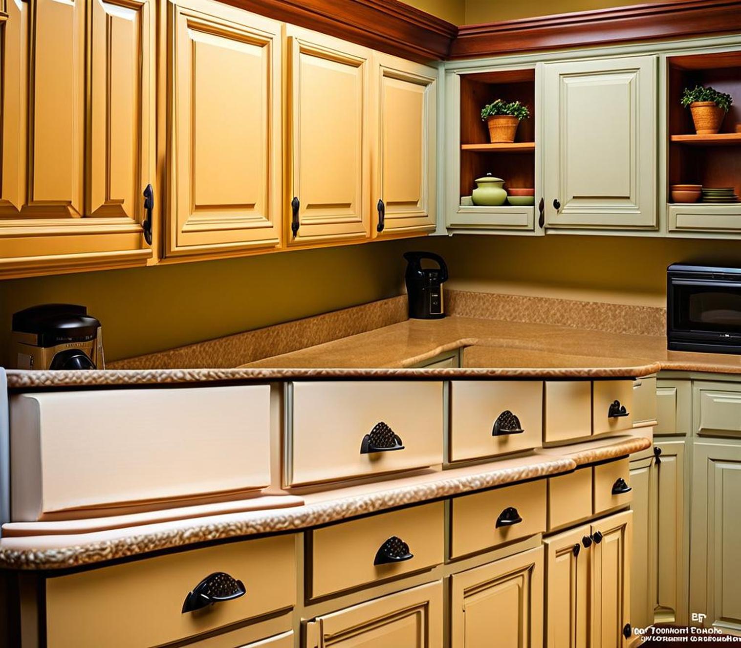 repainting kitchen cabinets before and after