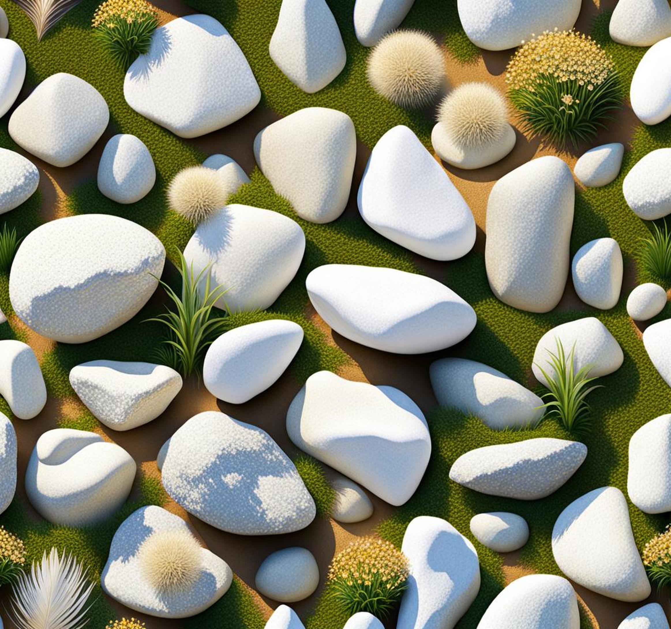 white rocks for gardens