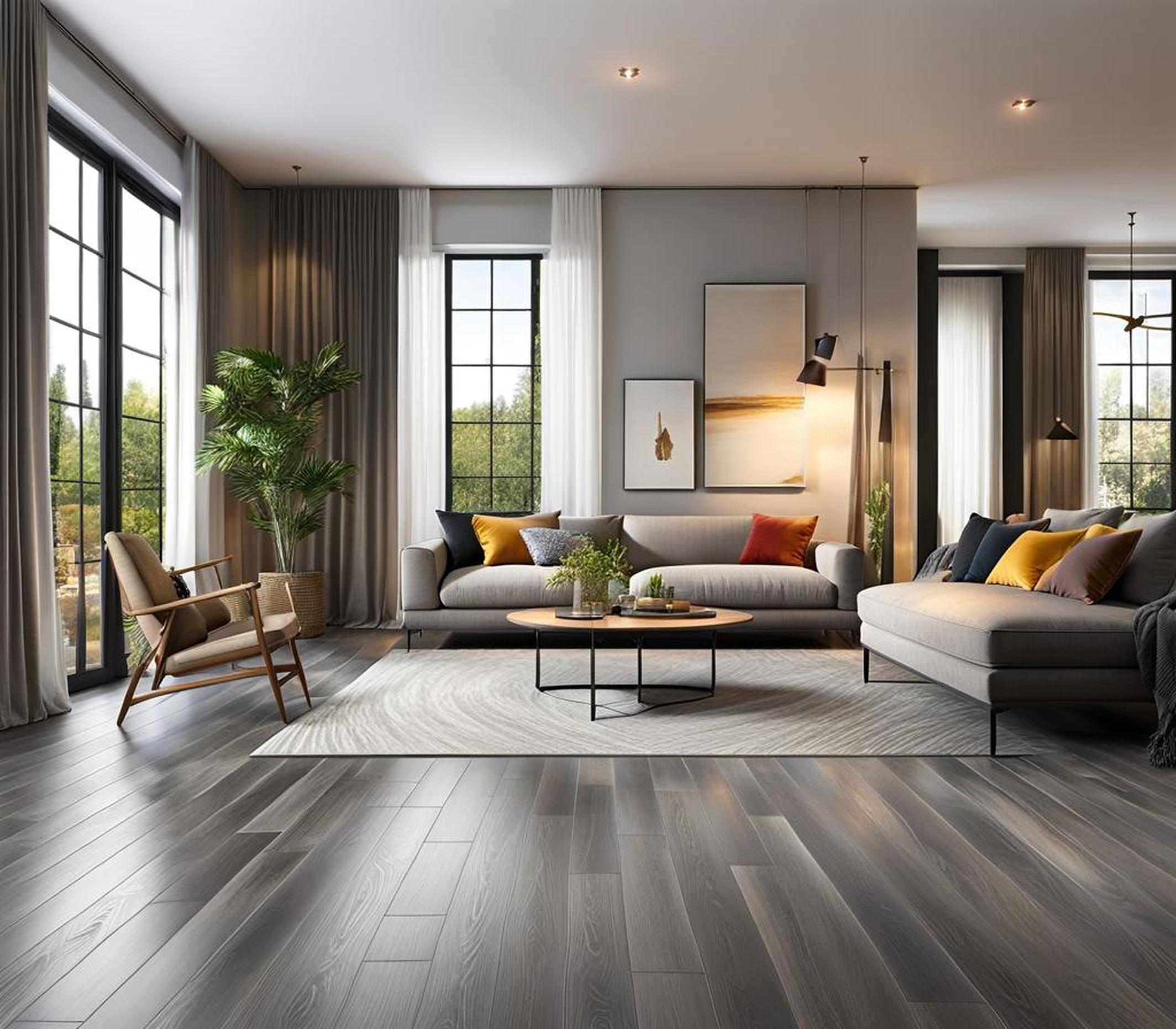 grey wood floors living room