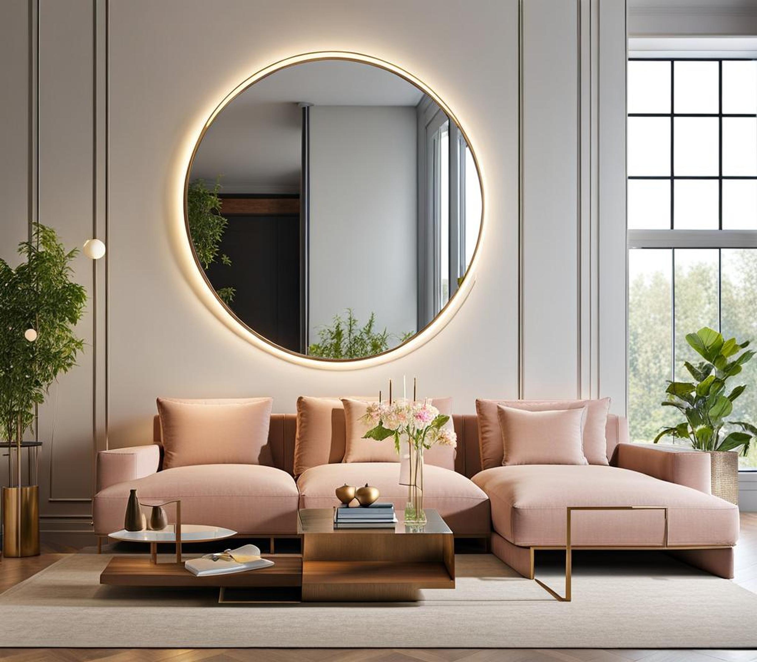 modern wall mirror design for living room