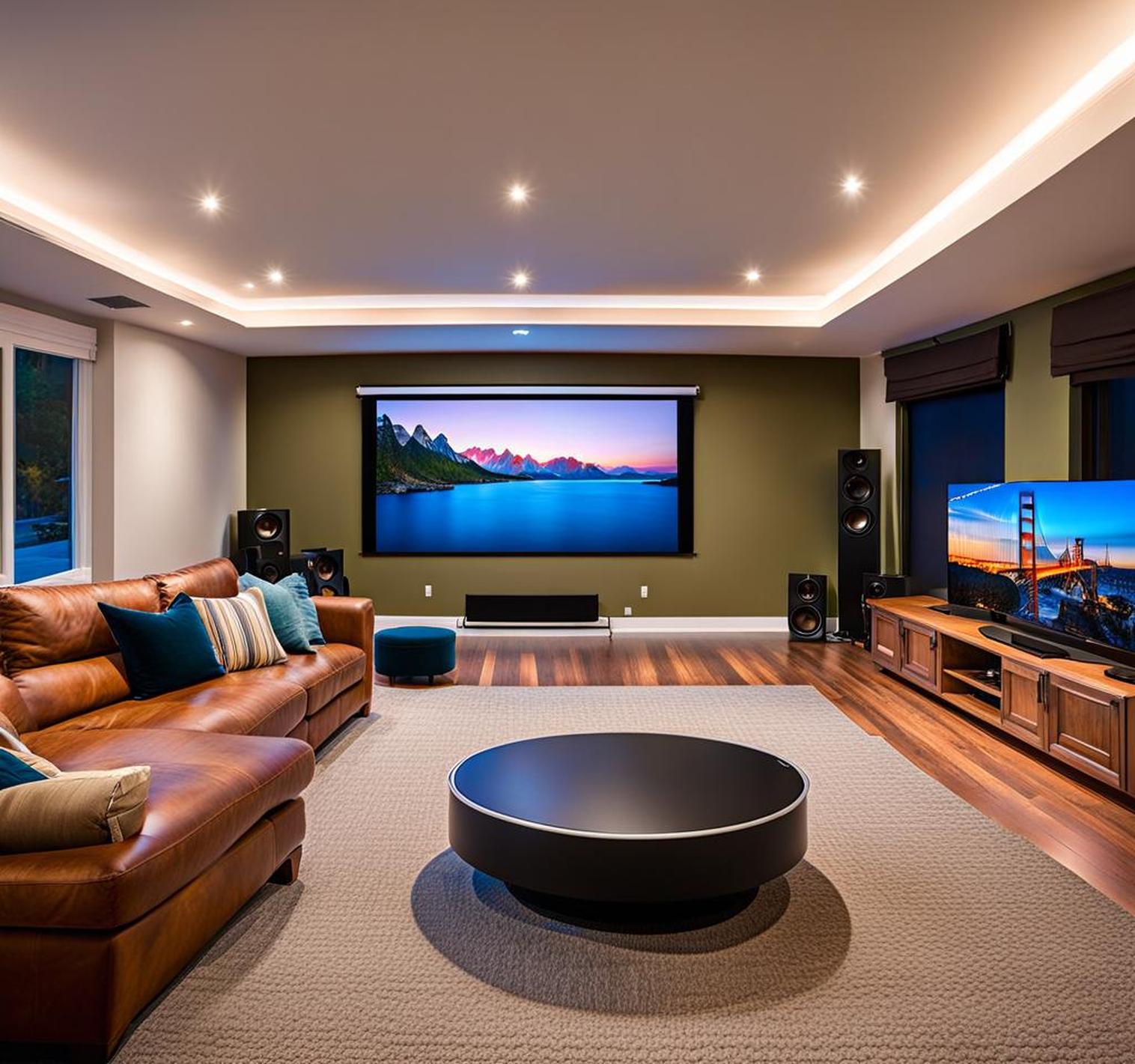 living room projector setup