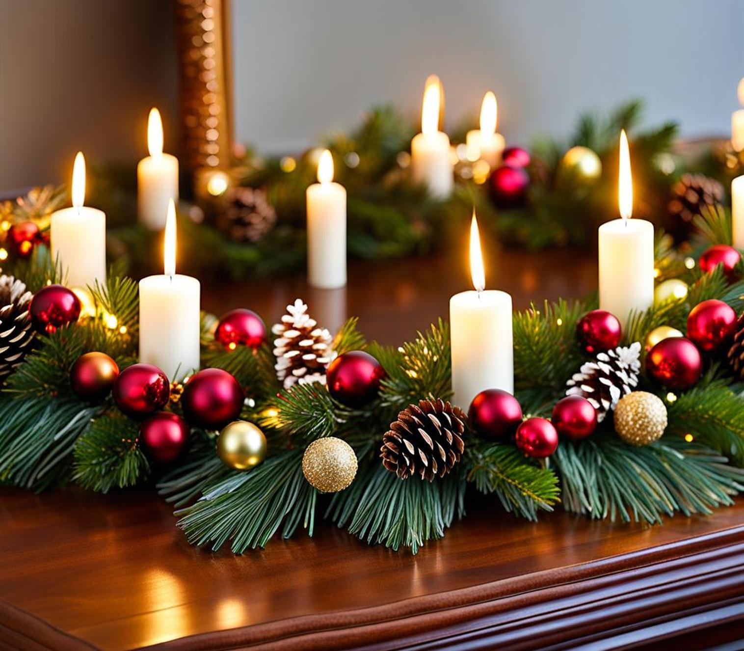 prelit garland for mantle