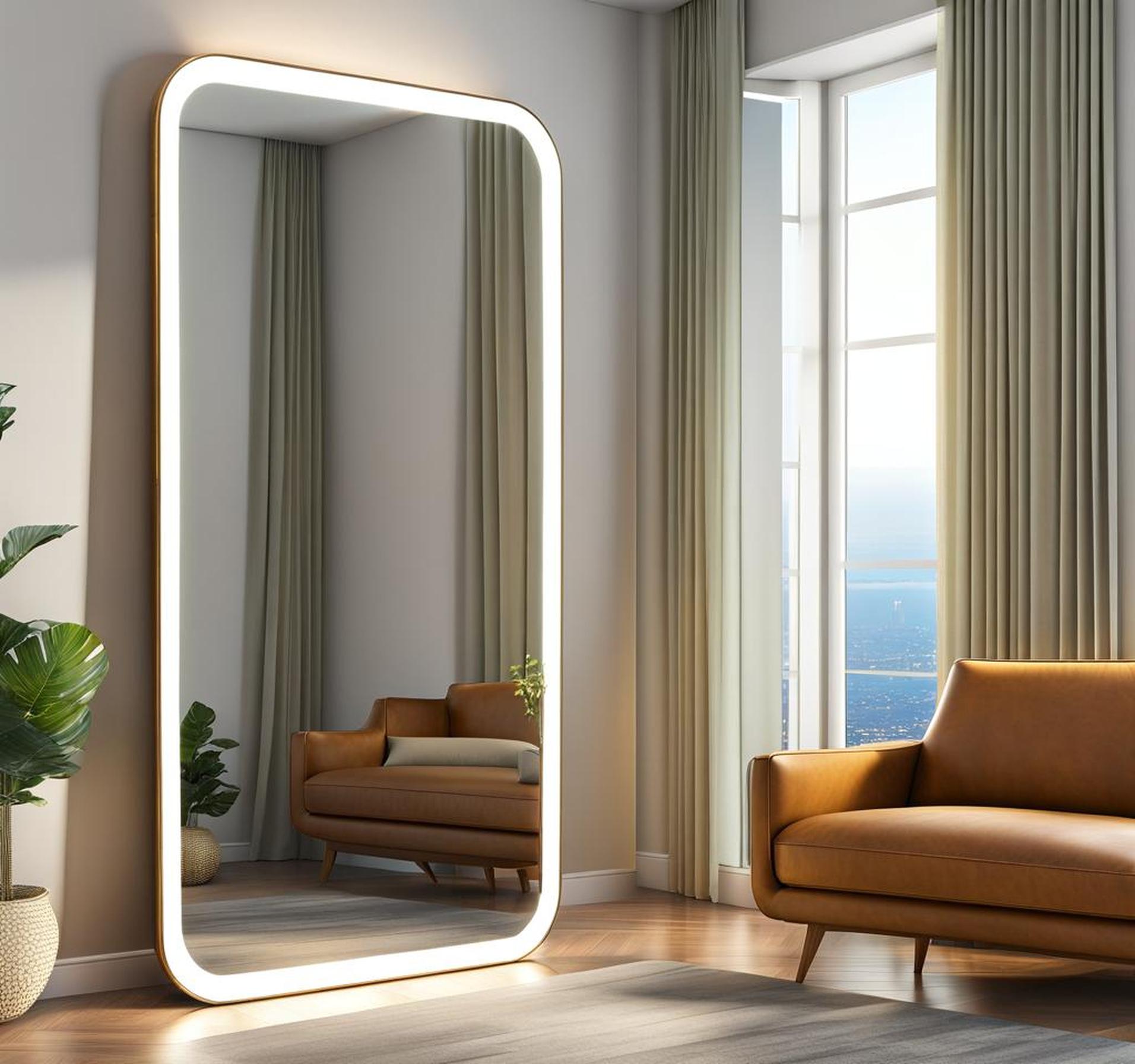 full length mirror rounded corners