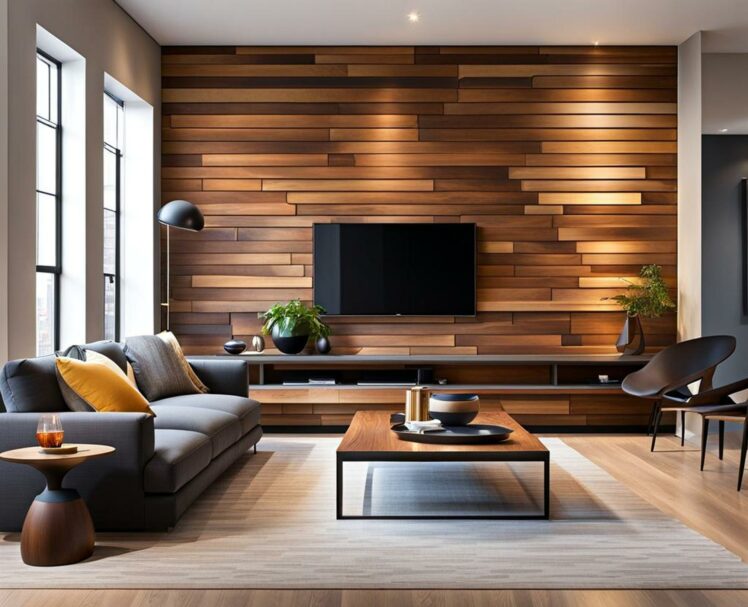 Accent Your Living Room With On-Trend Modern Wood Wall Designs ...