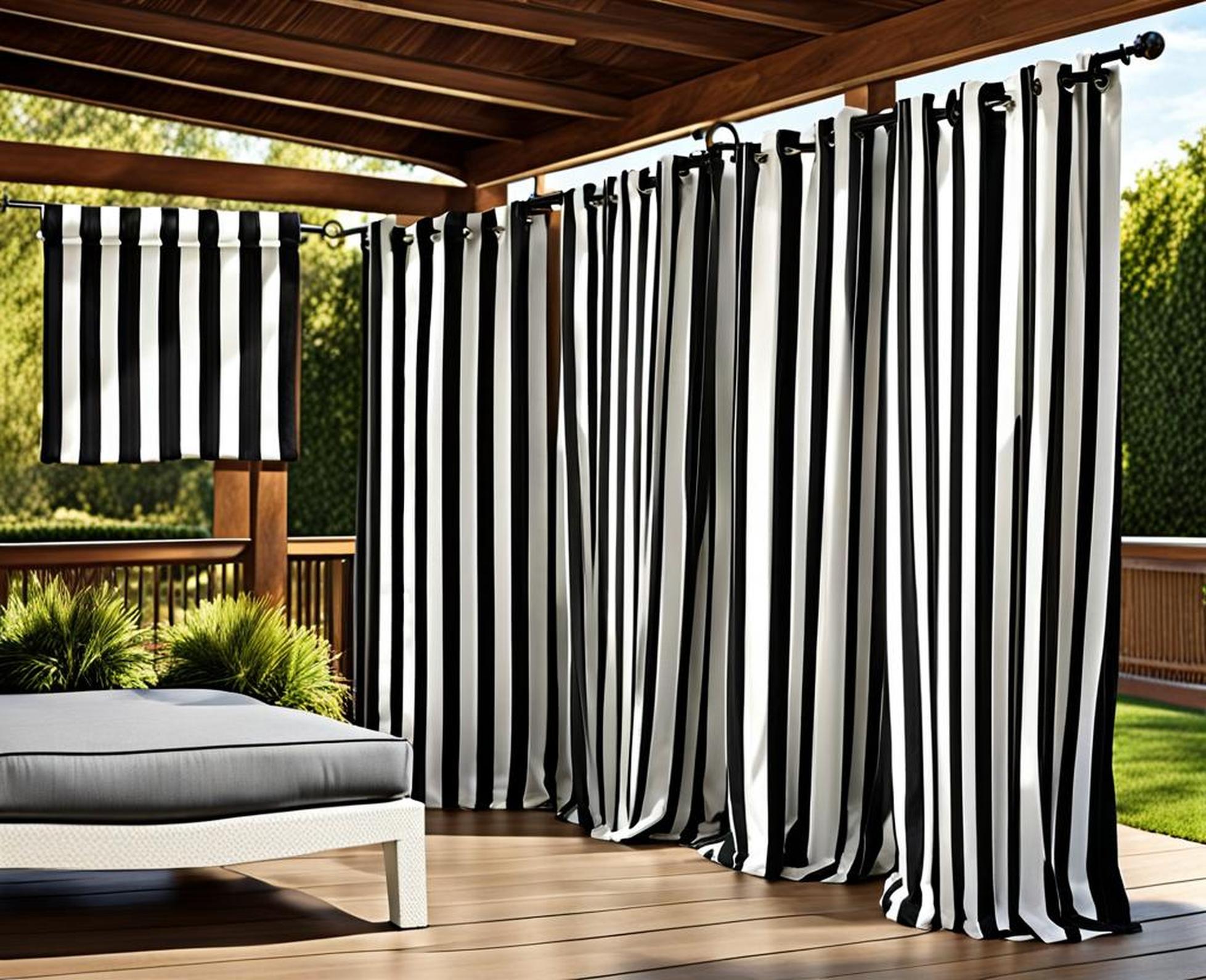 black and white striped outdoor curtains