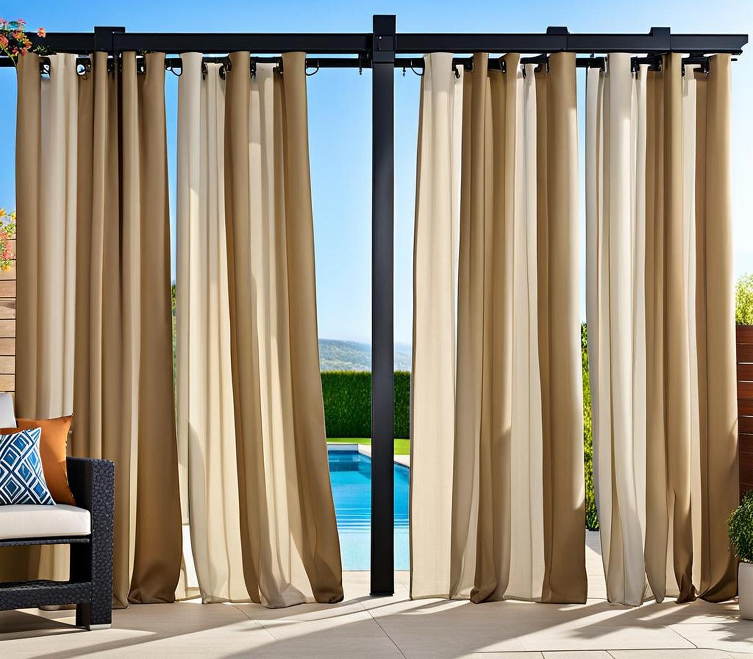 outdoor curtain rods for pergola