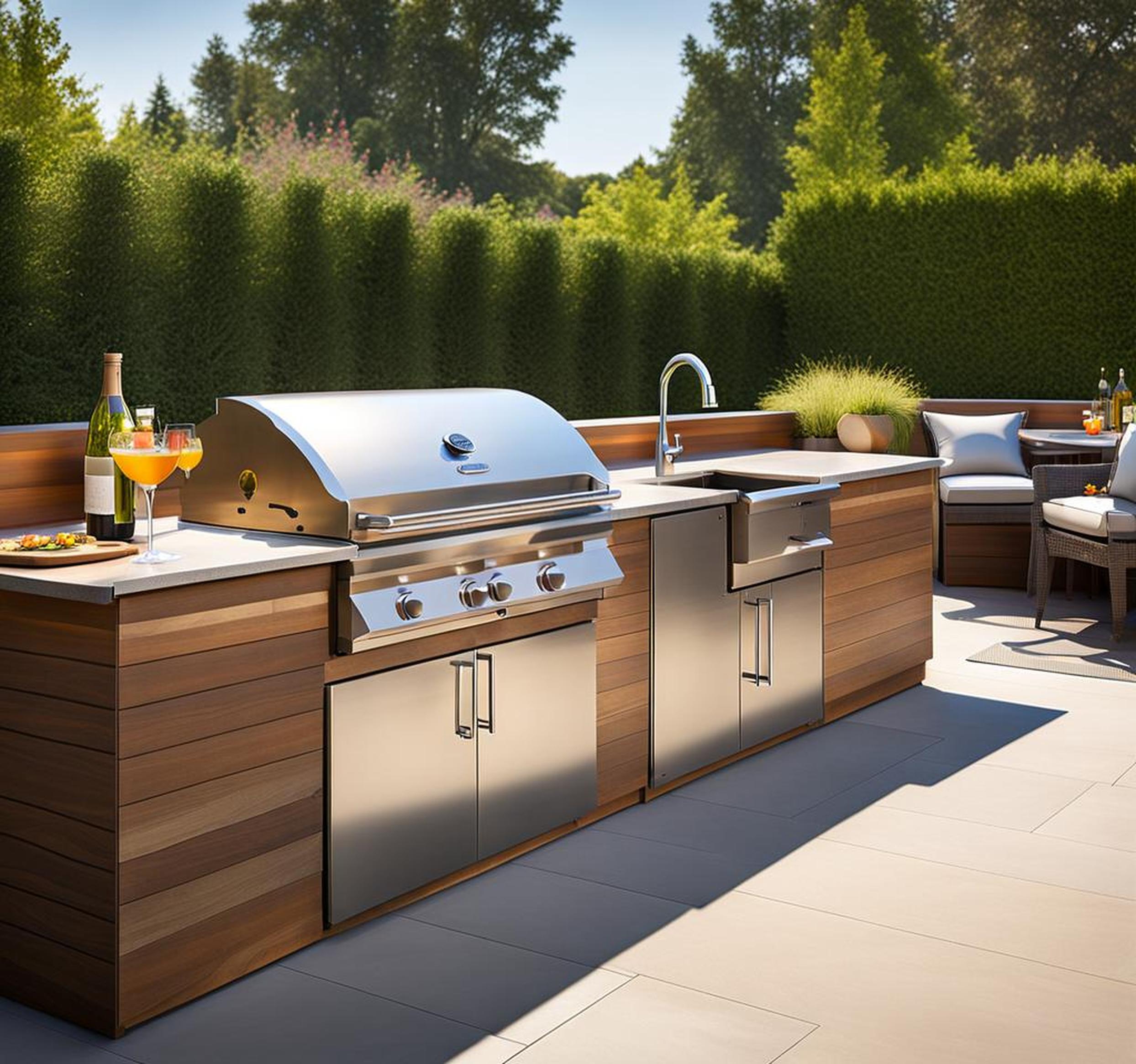 built in griddle outdoor kitchen