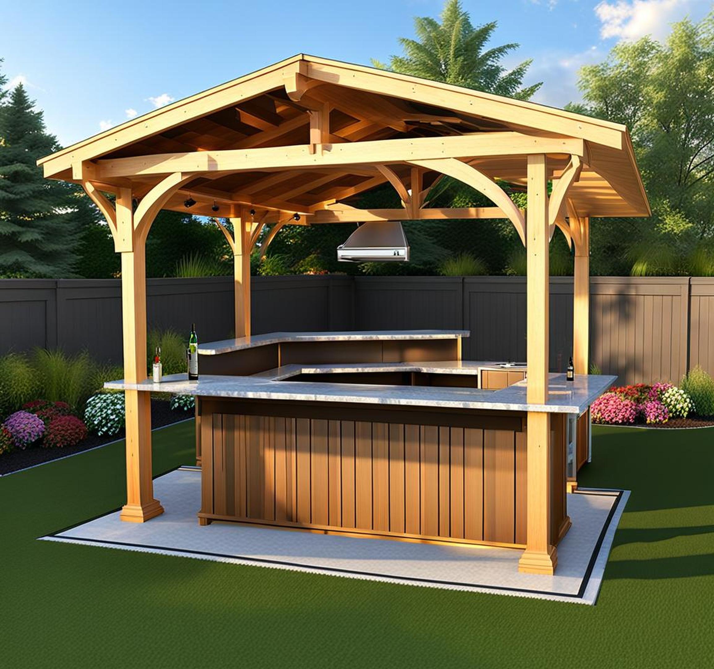 outdoor bar plans with roof