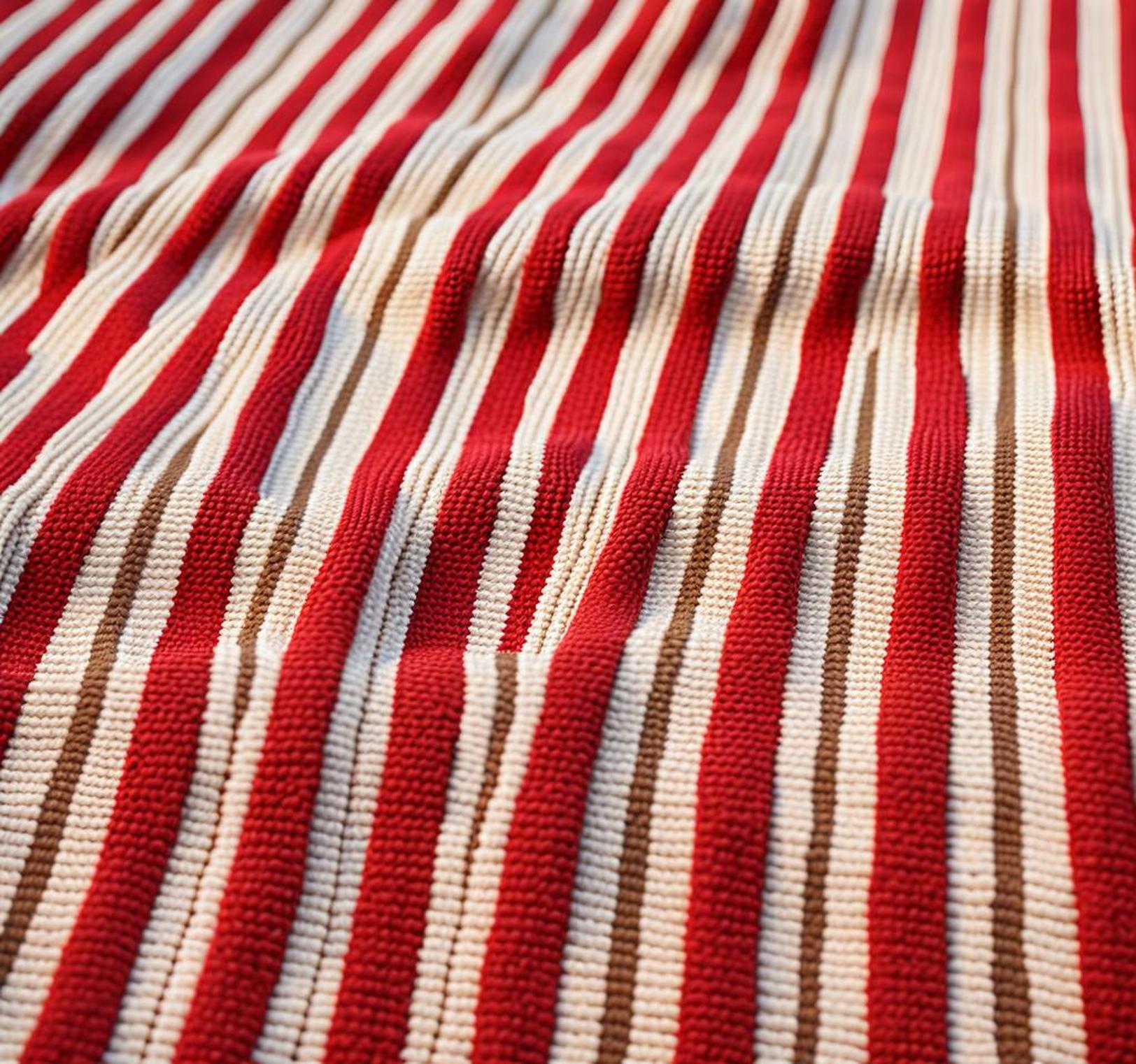 red and white striped outdoor rug