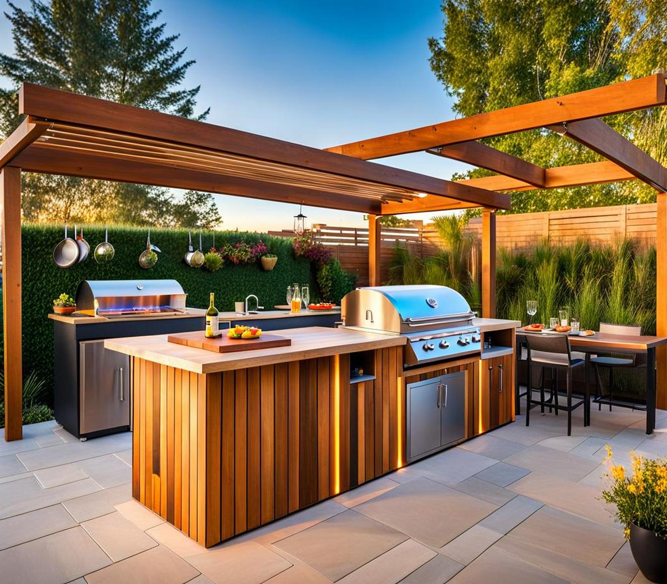 Grill in Style with a Custom Wooden Outdoor Kitchen