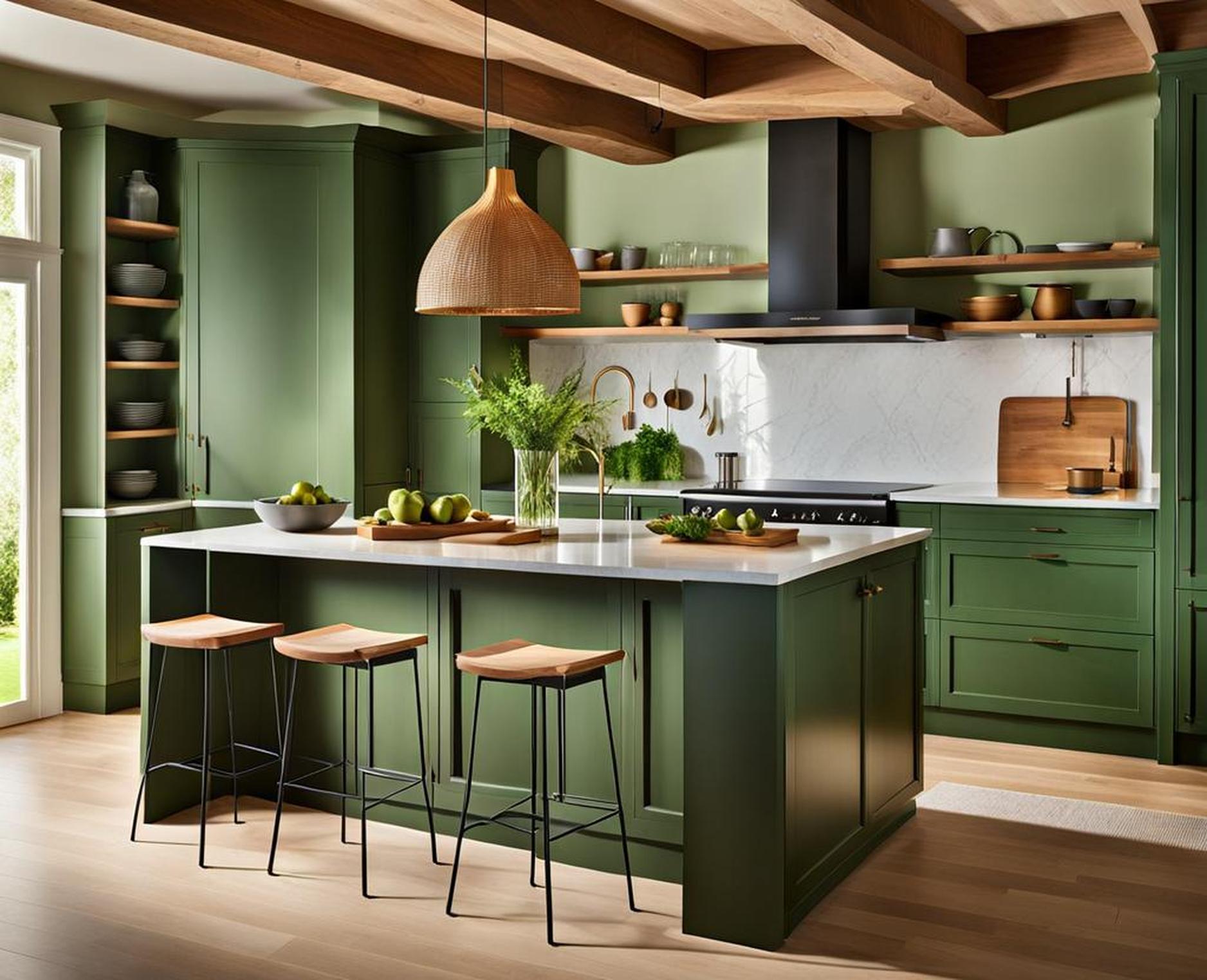 best green for kitchen cabinets