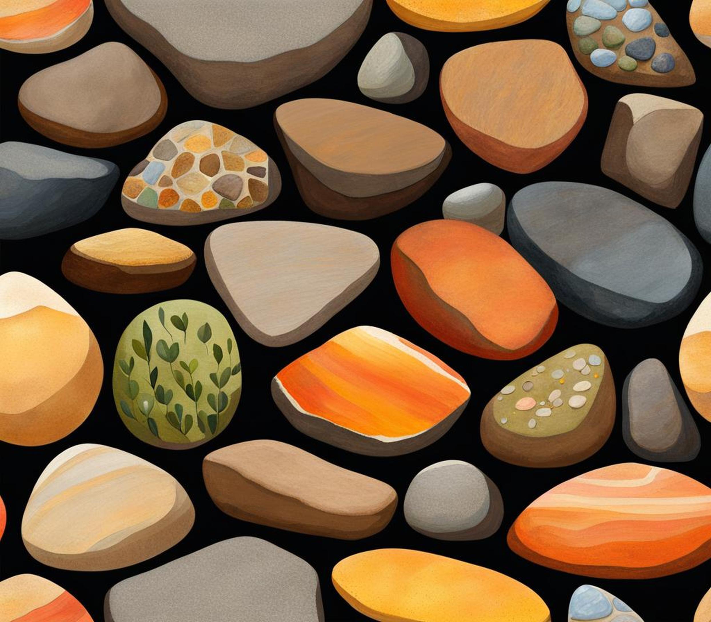 painting rocks for a garden