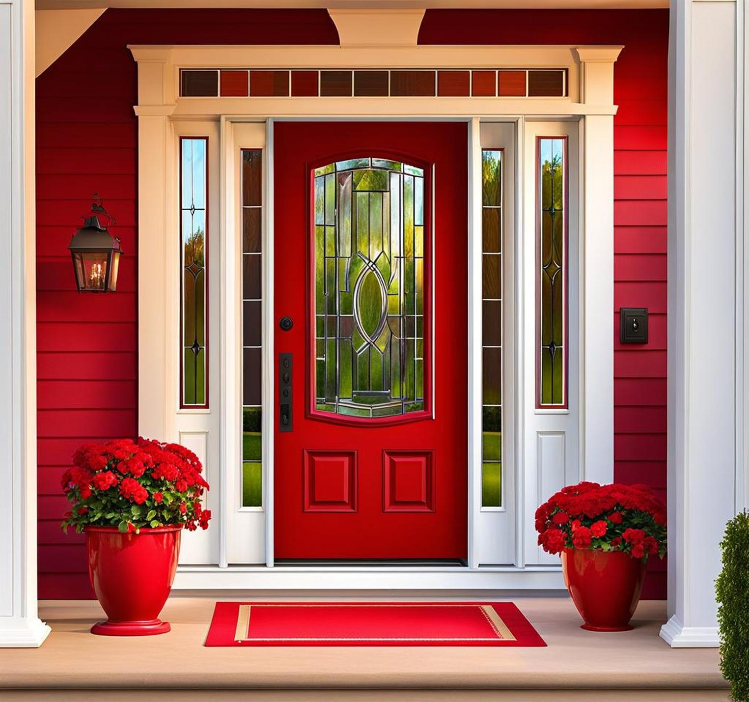 Rejuvenate Your Landscape with a Red Front Door That Pops