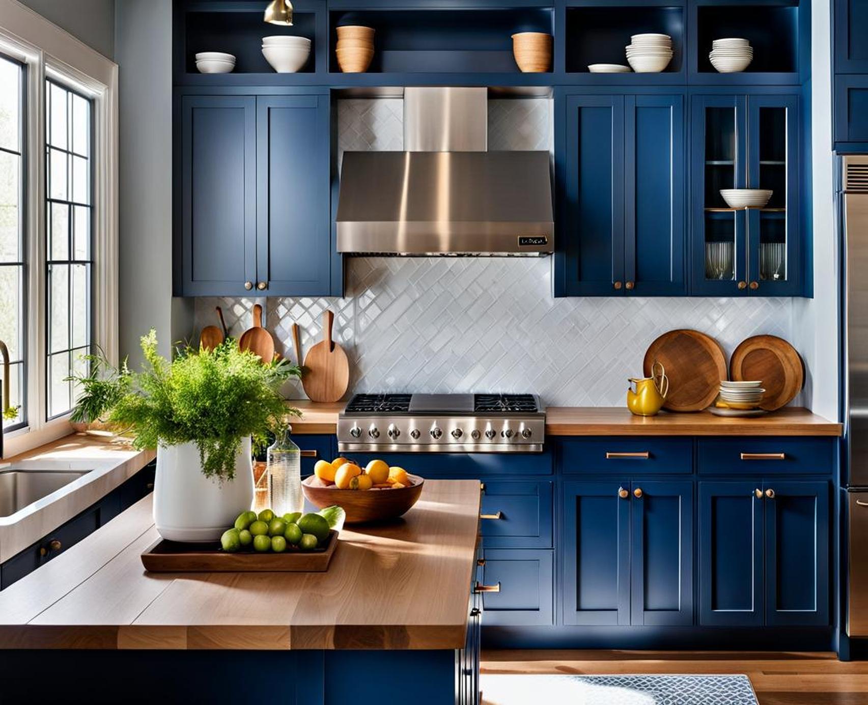 blue kitchen cabinet paint colors