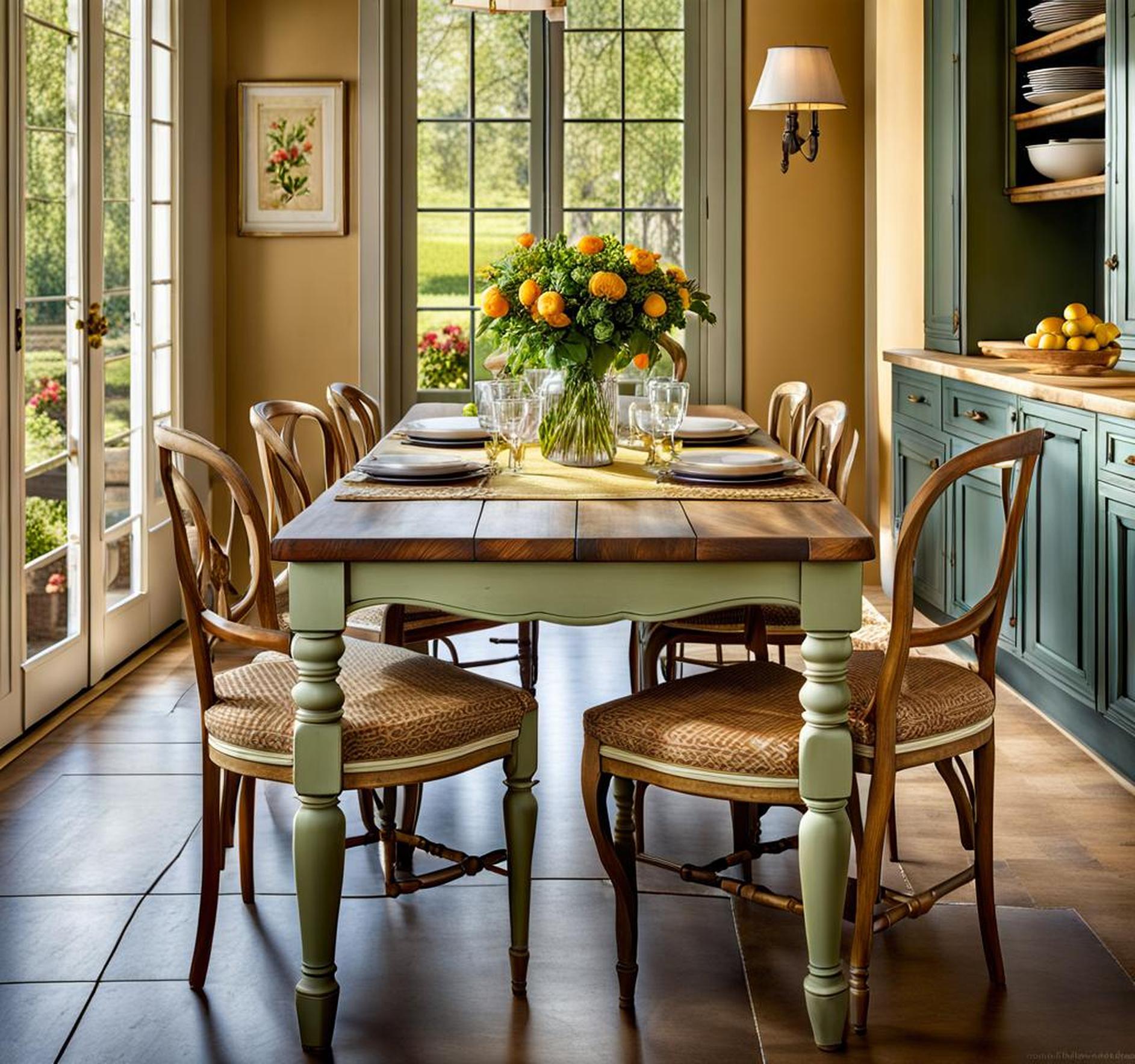 french country kitchen table and chairs