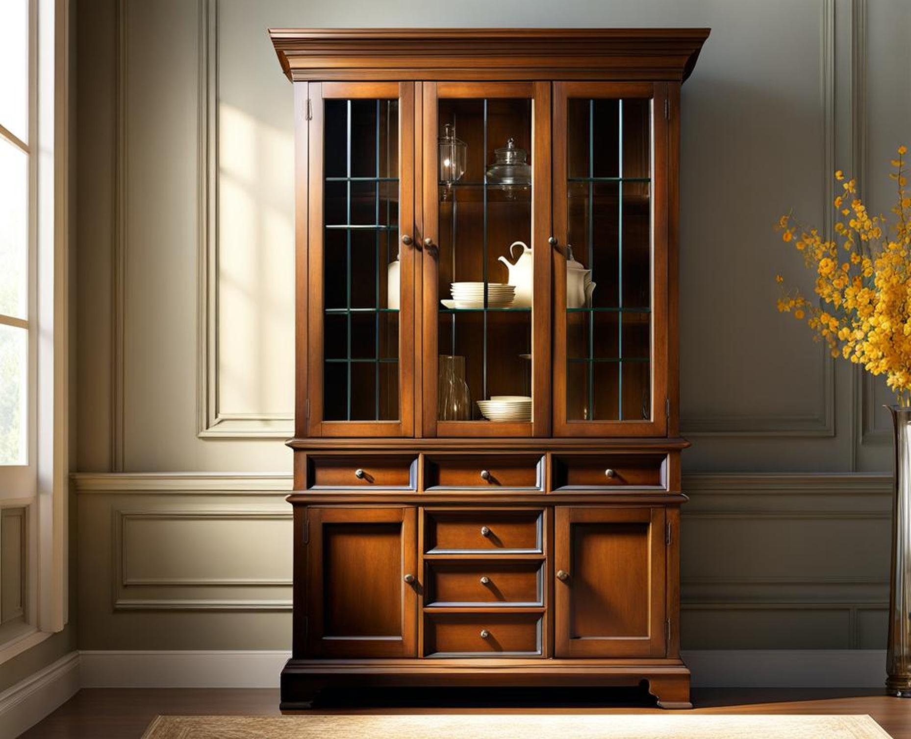 small hutch with glass doors