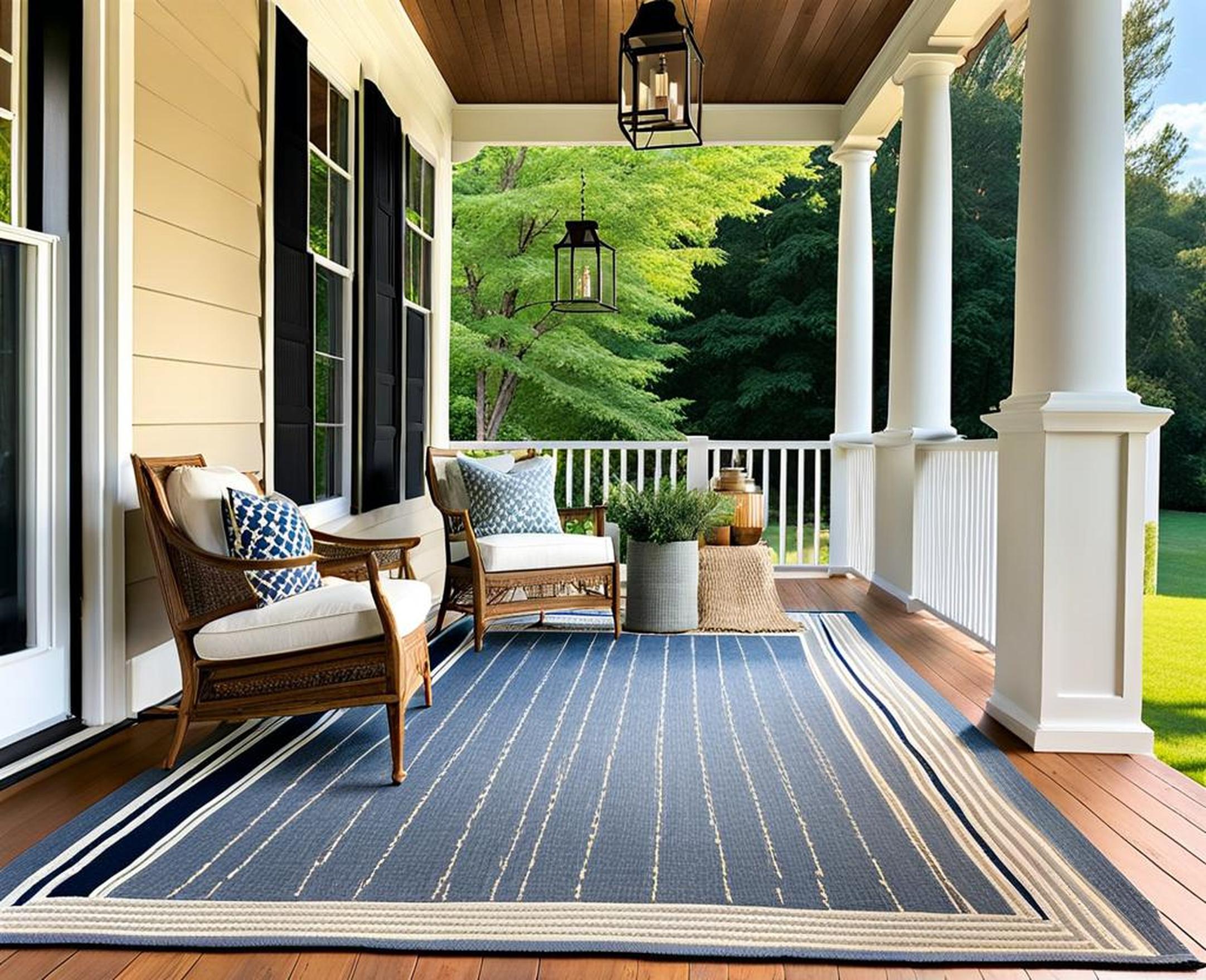 front porch rug layering