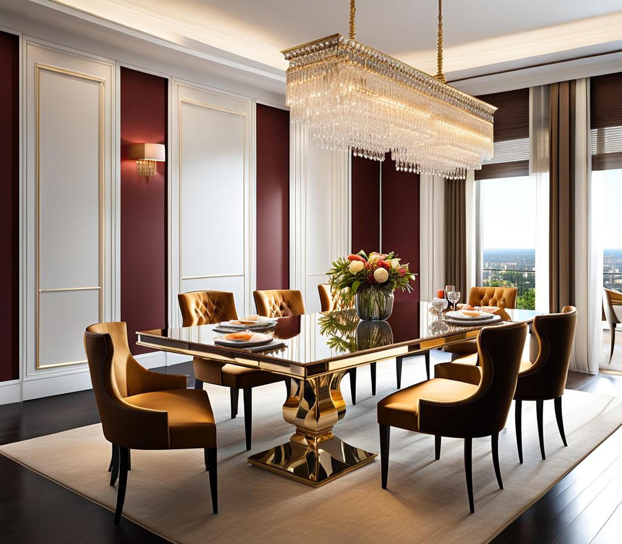 Host in Style with a Mirrored Posh Dining Table