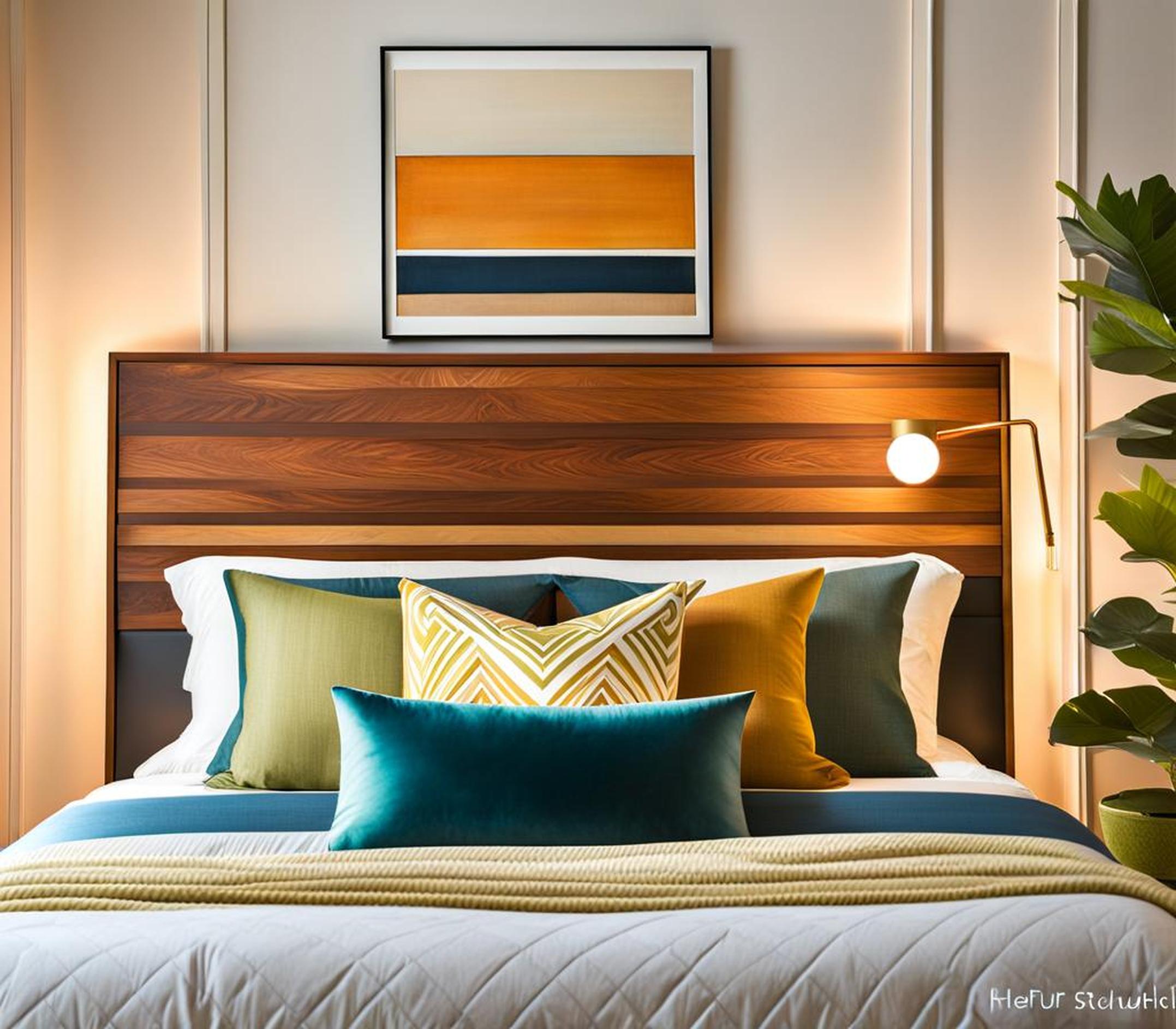 Mix Materials And Styles With A DIY Mid Century Modern Headboard