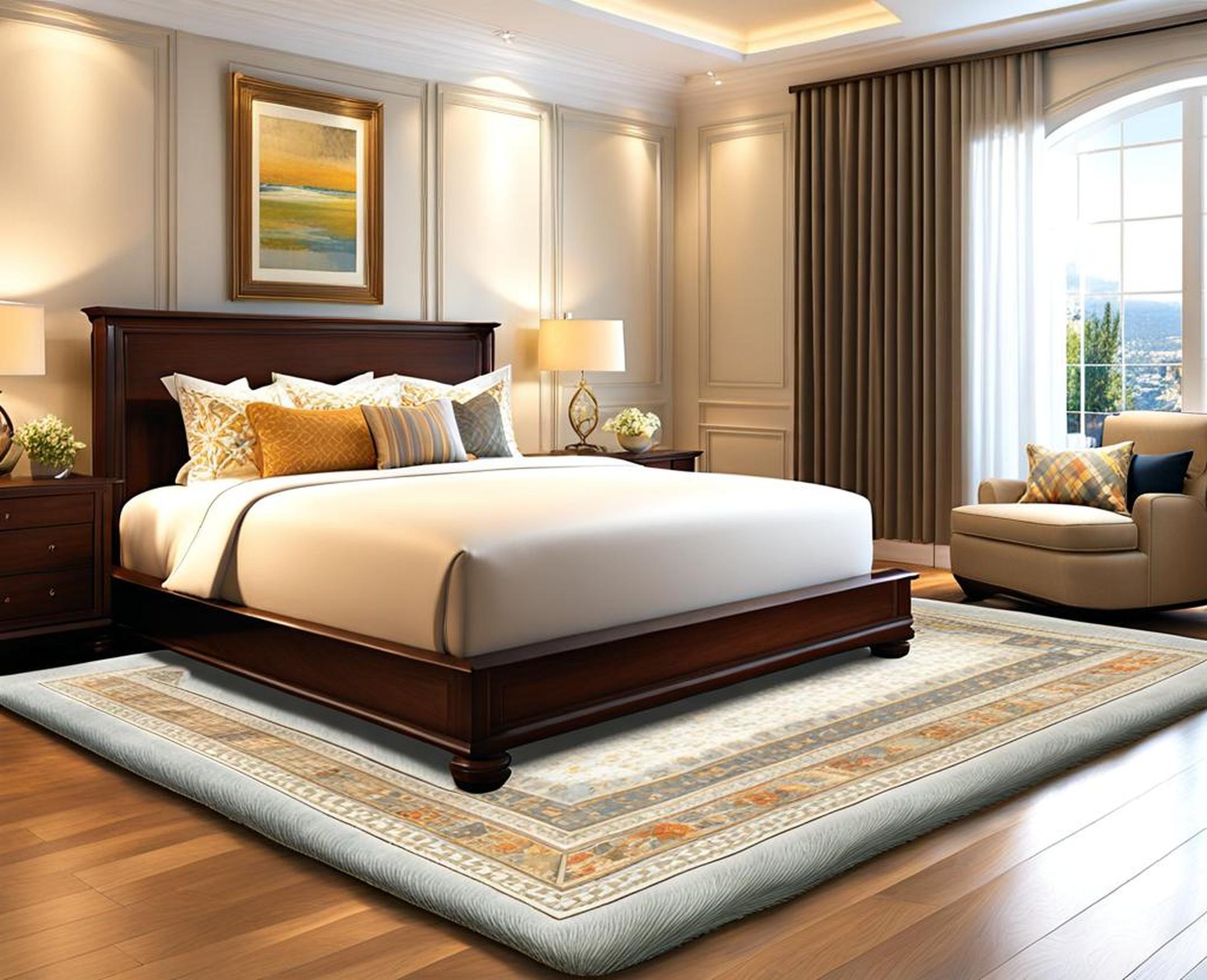 size of rug for king bed