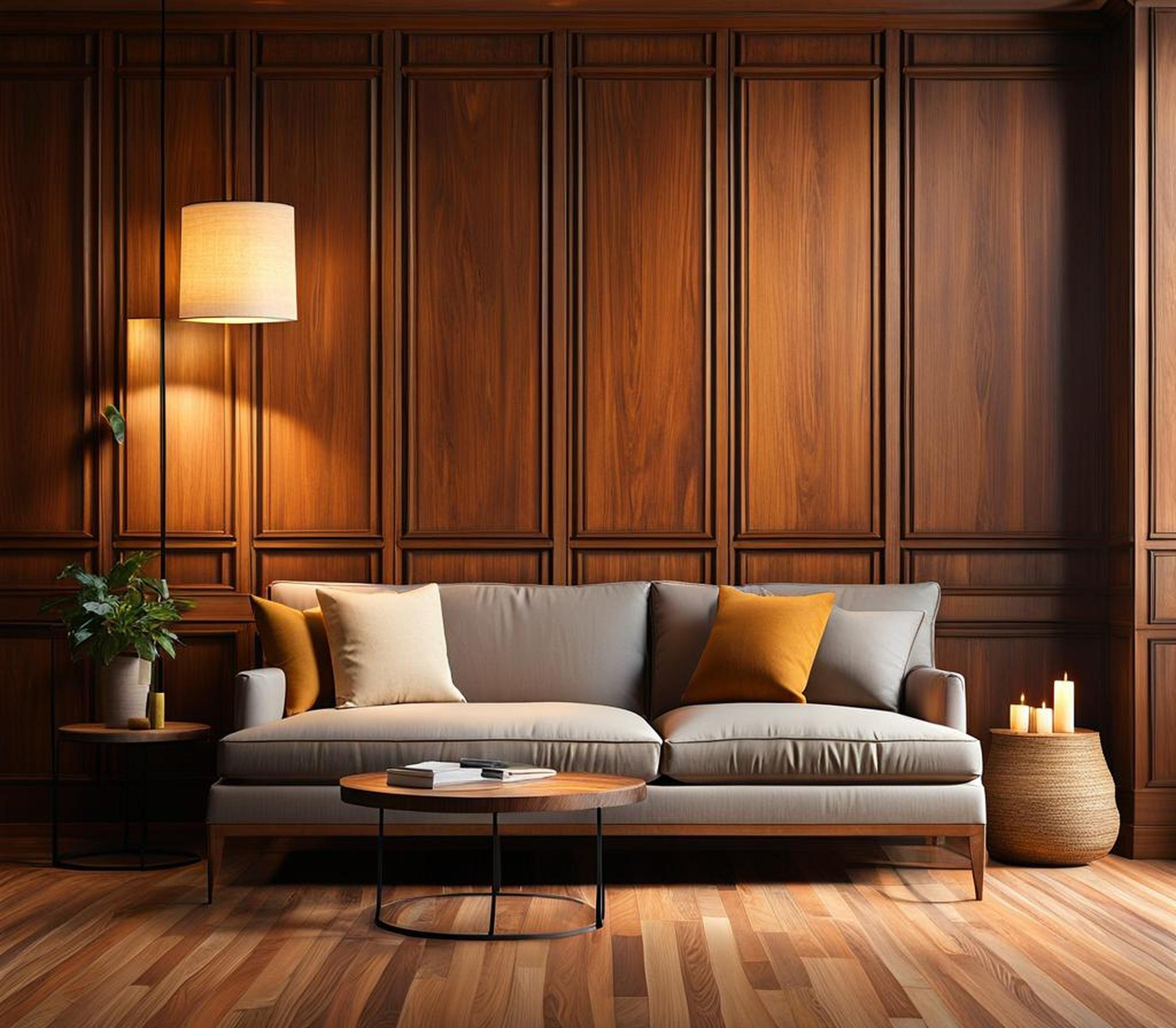 wooden panelling living room