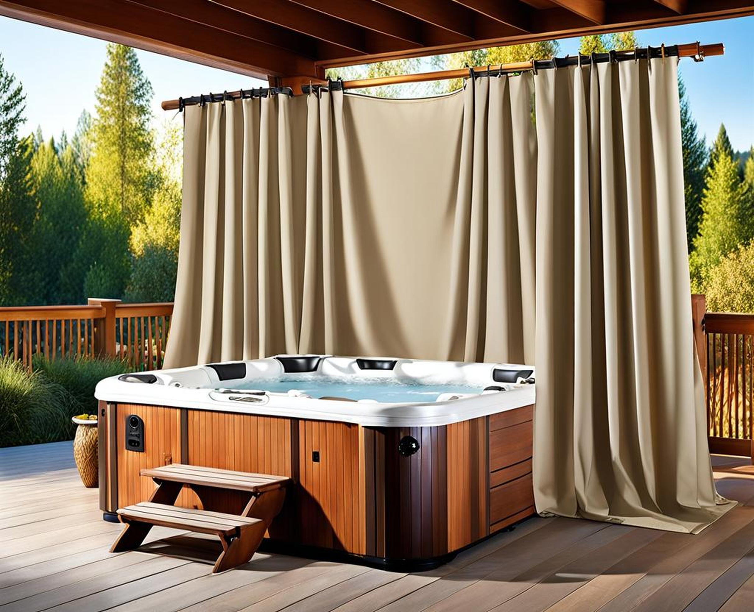 Instantly Boost Hot Tub Privacy With These Hanging Curtain Ideas