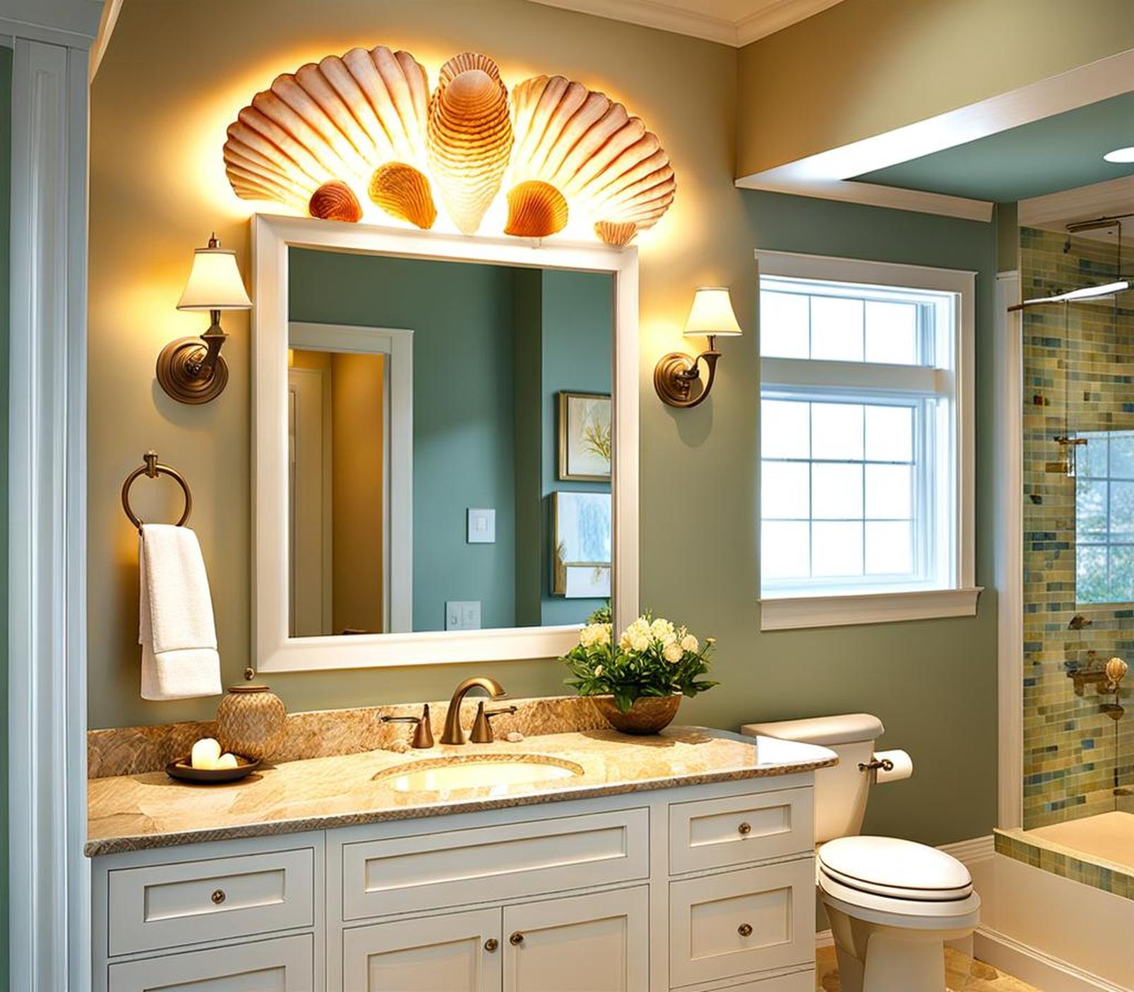 seashell bathroom light fixtures