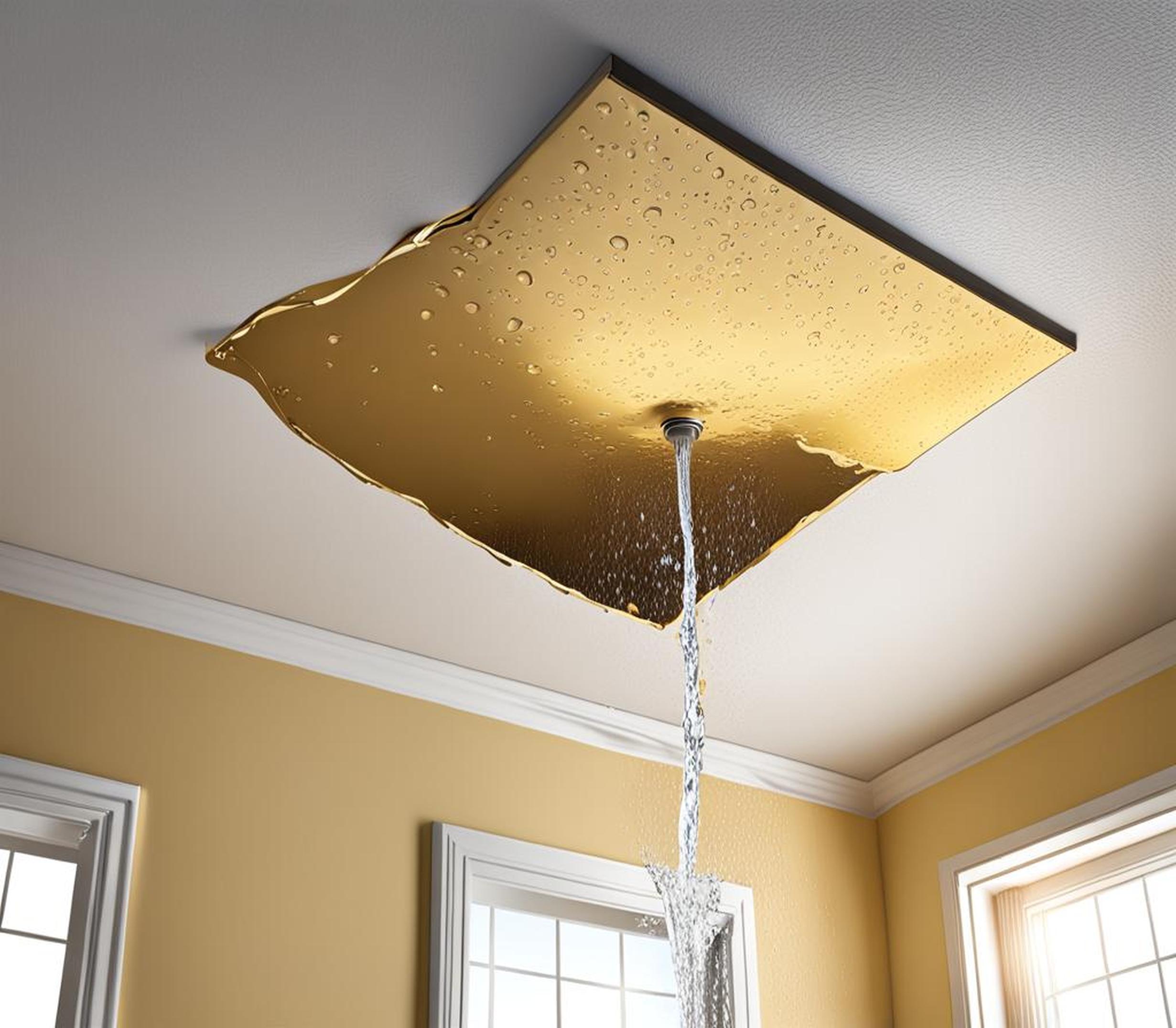 water leaking from ceiling under bathroom