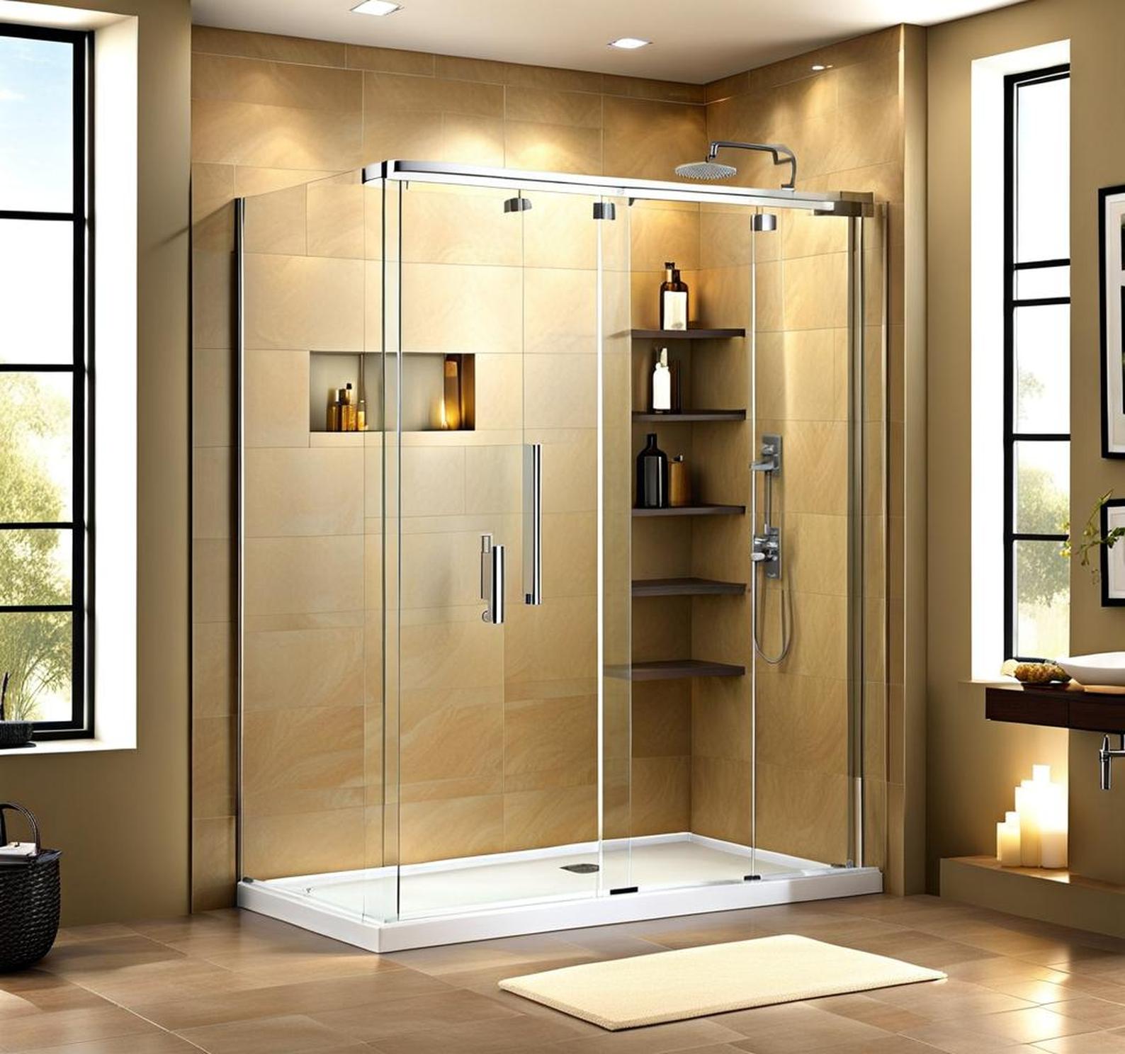 doorless walk-in shower dimensions