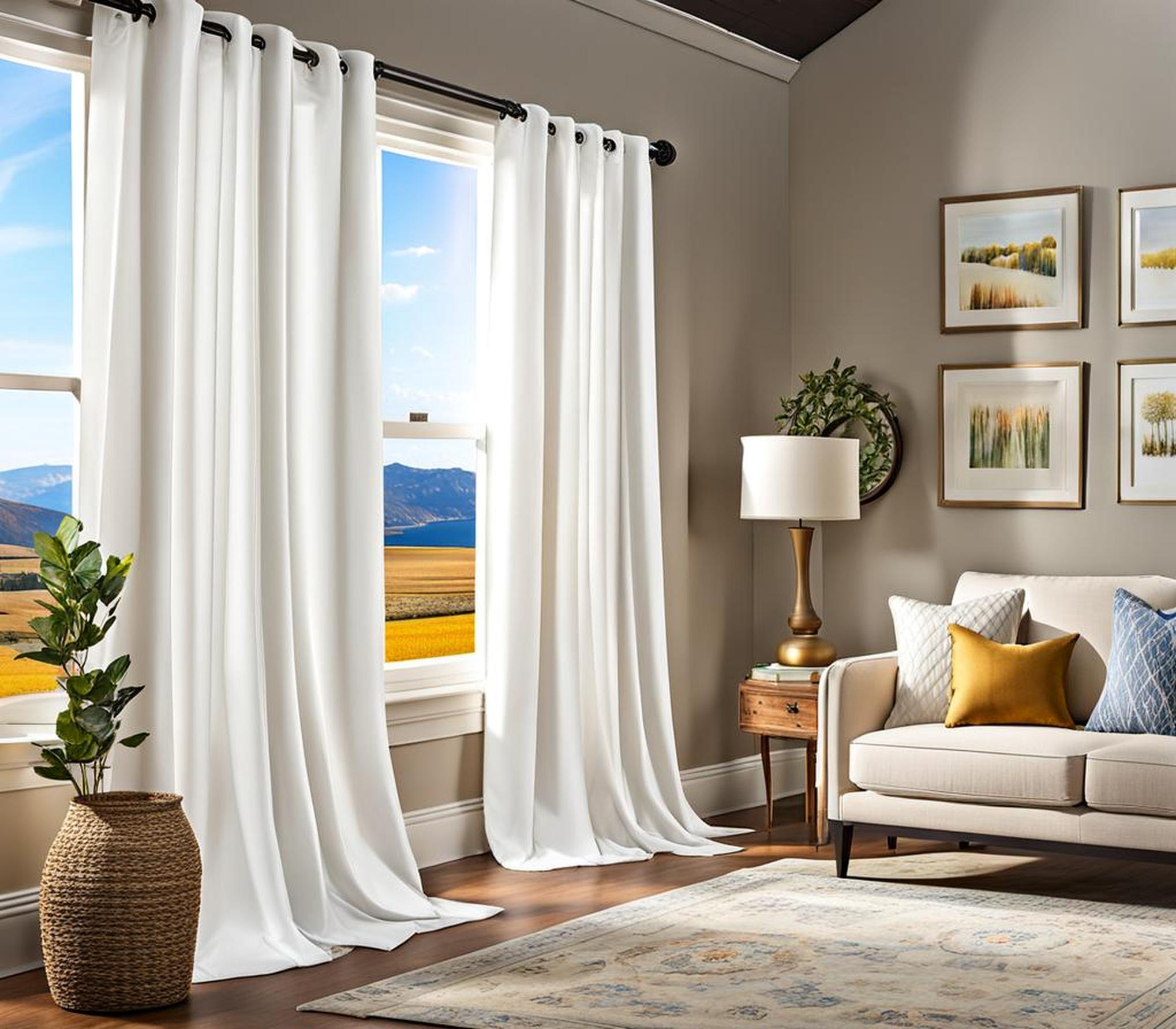 white farmhouse curtains for living room