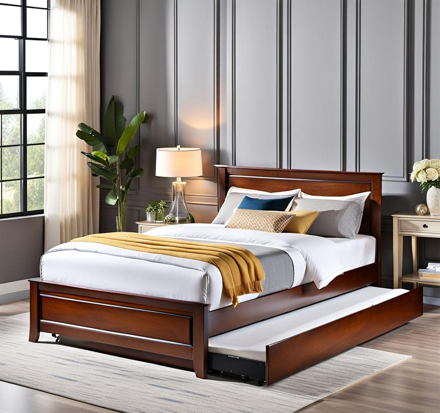 queen bed frame with trundle