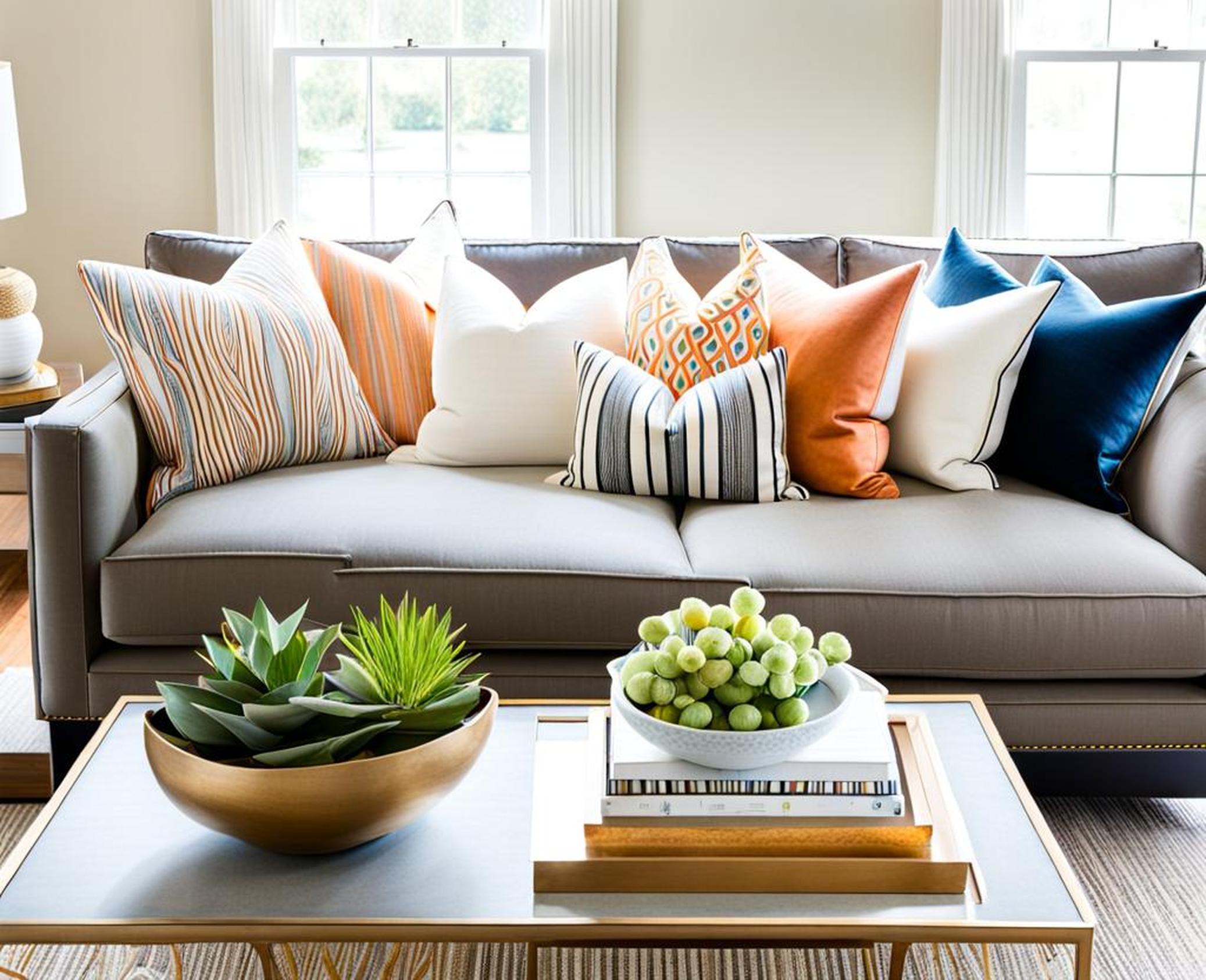 how to mix and match pillows on a sofa