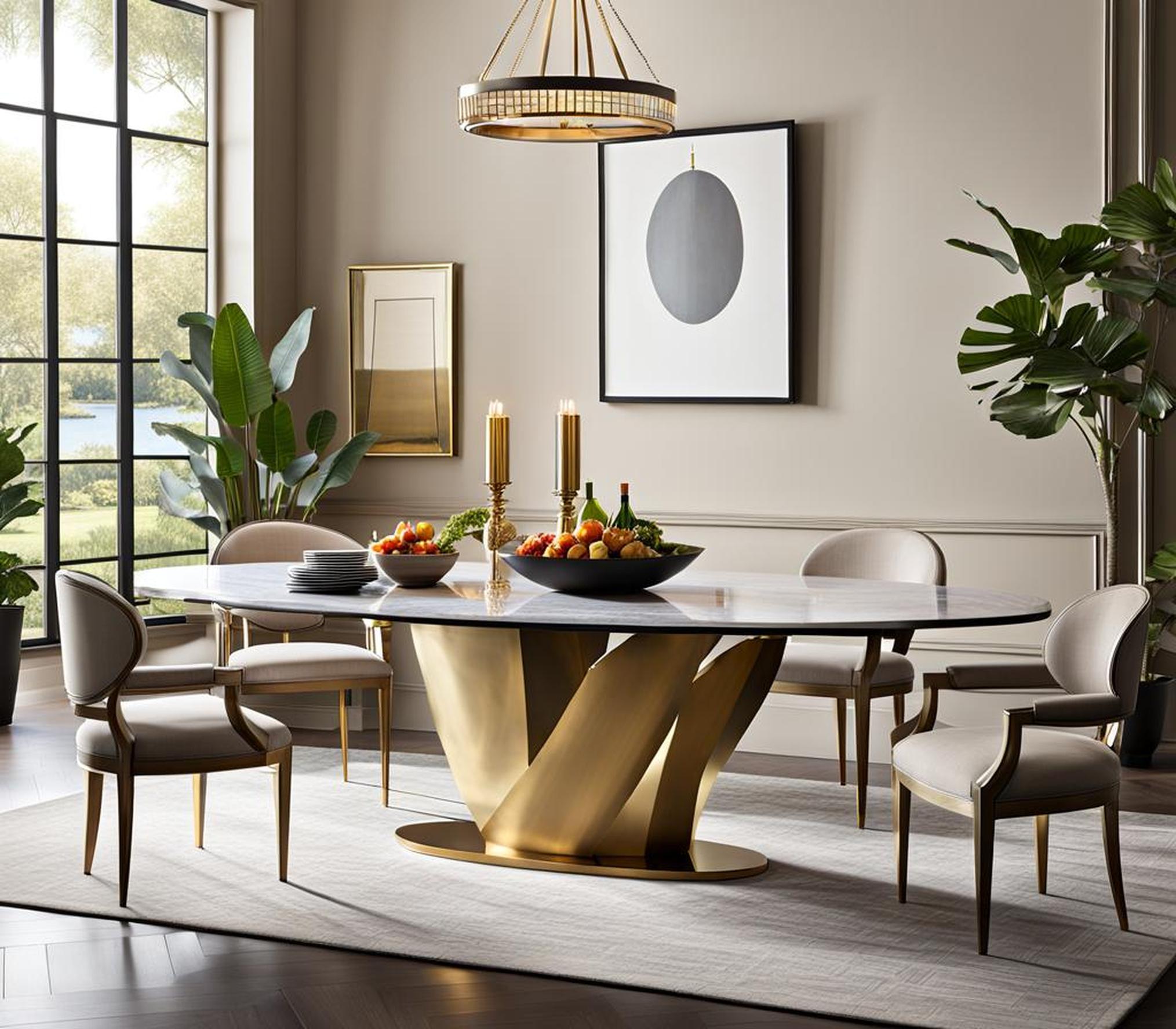 Anchor Your Dining Room with the Dramatic Sonali Oval Table